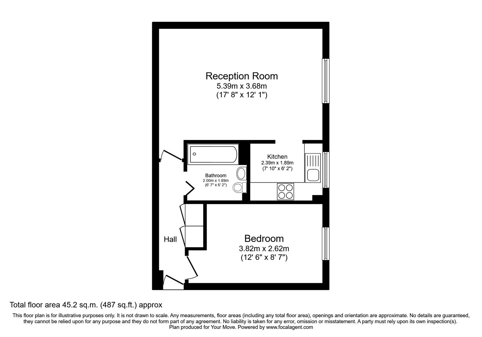 Floorplan of 1 bedroom  Flat for sale, Winston Close, Greenhithe, Kent, DA9