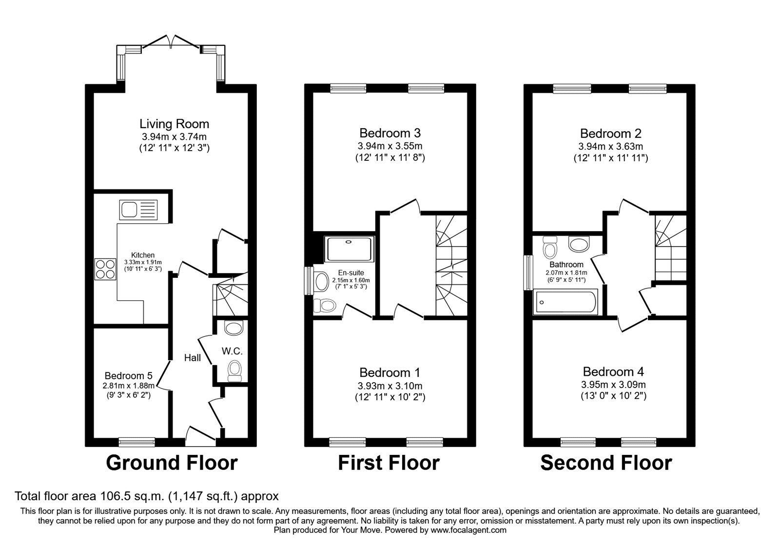 Floorplan of 4 bedroom  House to rent, Burroughs Drive, Dartford, Kent, DA1