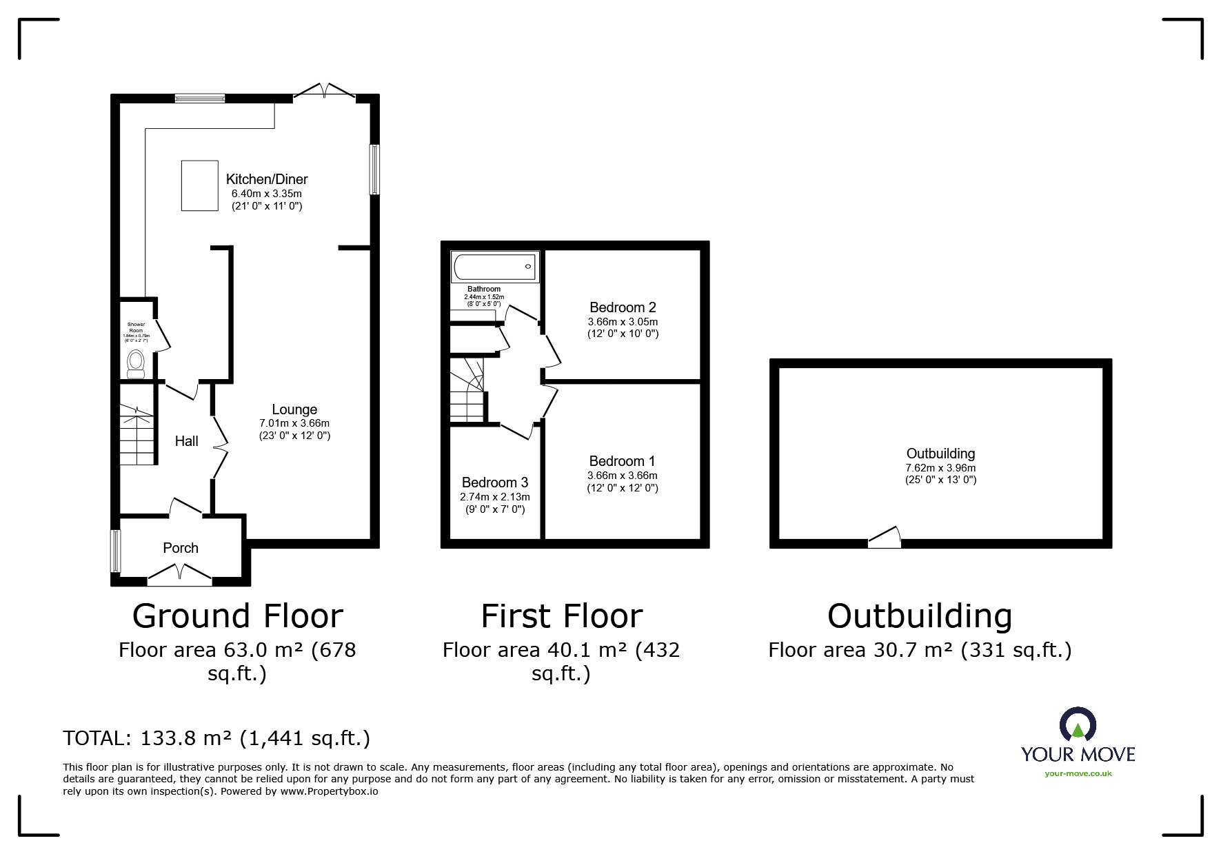 Floorplan of 3 bedroom Semi Detached House for sale, Laburnum Avenue, Dartford, Kent, DA1