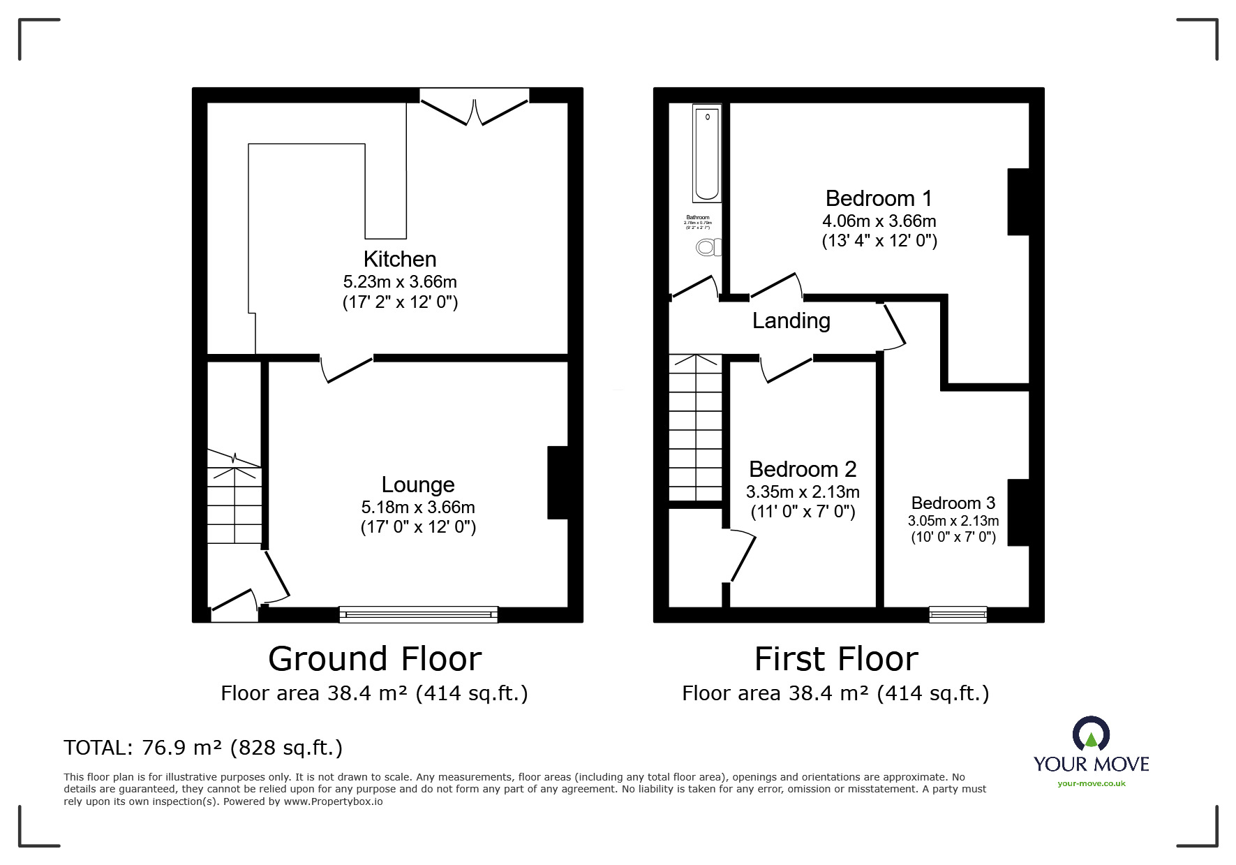 Floorplan of 3 bedroom End Terrace House for sale, Ash Road, Dartford, Kent, DA1