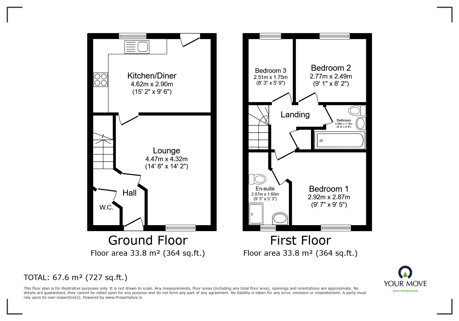 Floorplan of 3 bedroom End Terrace House to rent, Ellingham View, Dartford, Kent, DA1