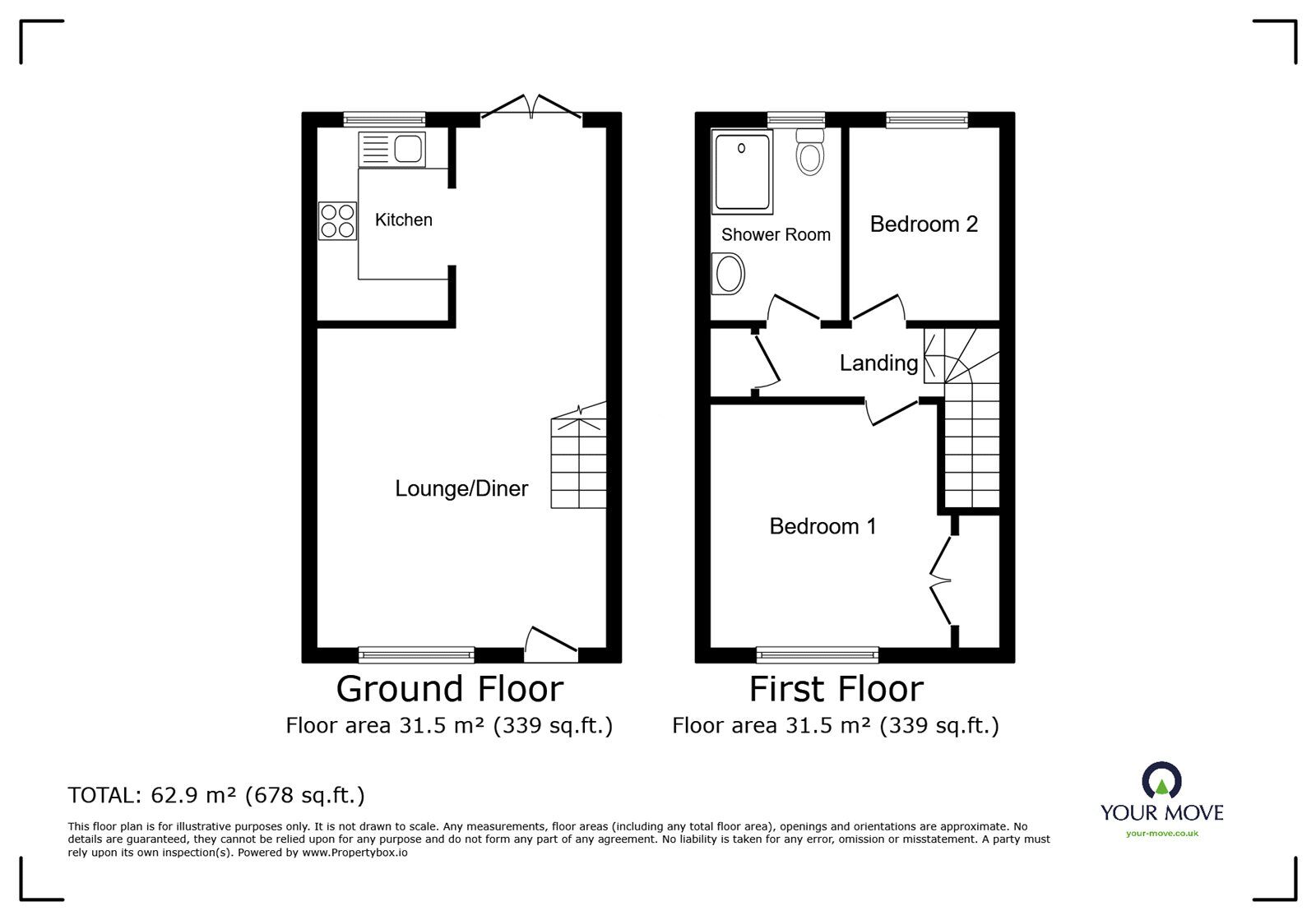 Floorplan of 2 bedroom Mid Terrace House for sale, Knights Manor Way, Dartford, Kent, DA1