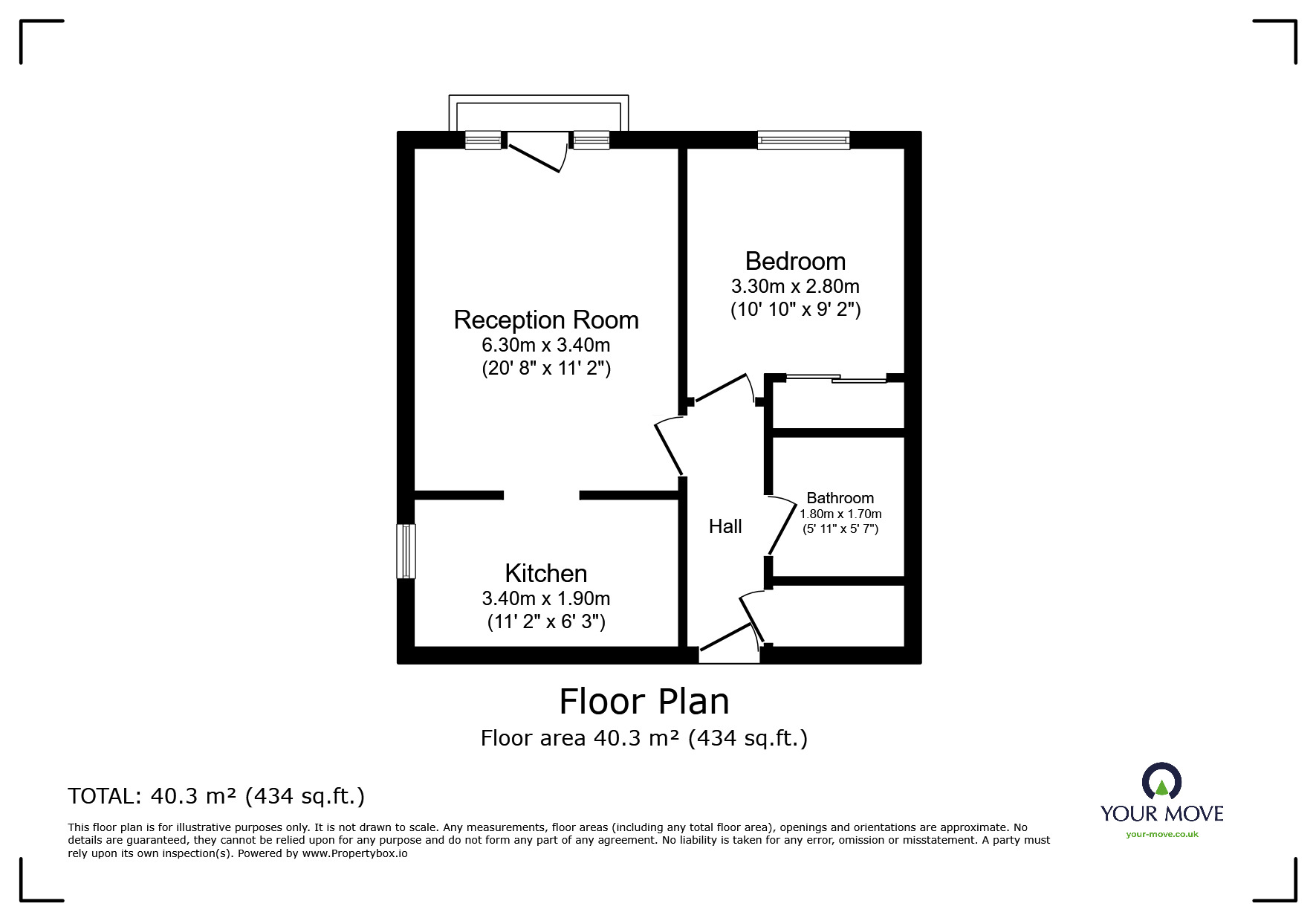 Floorplan of 1 bedroom  Flat to rent, London Road, Greenhithe, Kent, DA9