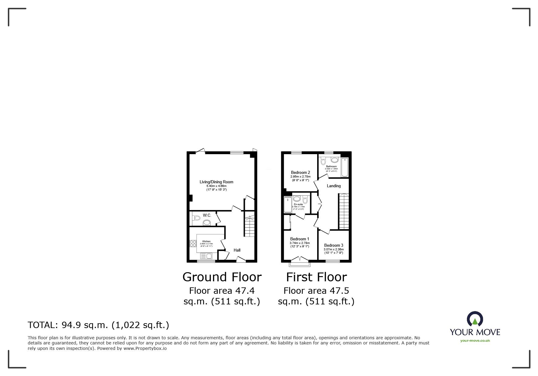 Floorplan of 3 bedroom Mid Terrace House for sale, Sherbourne Close, Dartford, Kent, DA1