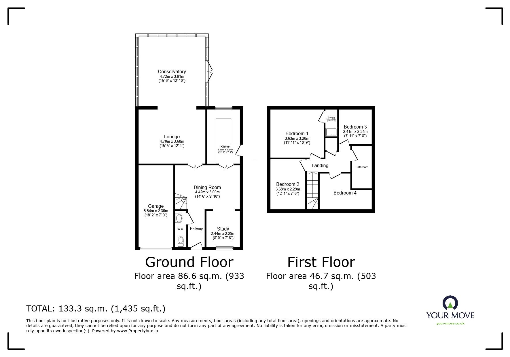 Floorplan of 4 bedroom Detached House for sale, Windermere Close, Dartford, Kent, DA1