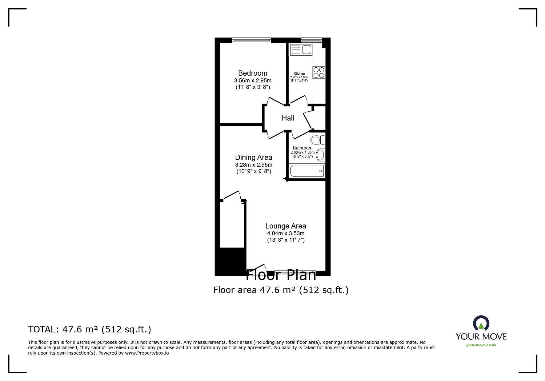 Floorplan of 1 bedroom  Flat for sale, Cooper Close, Greenhithe, Kent, DA9