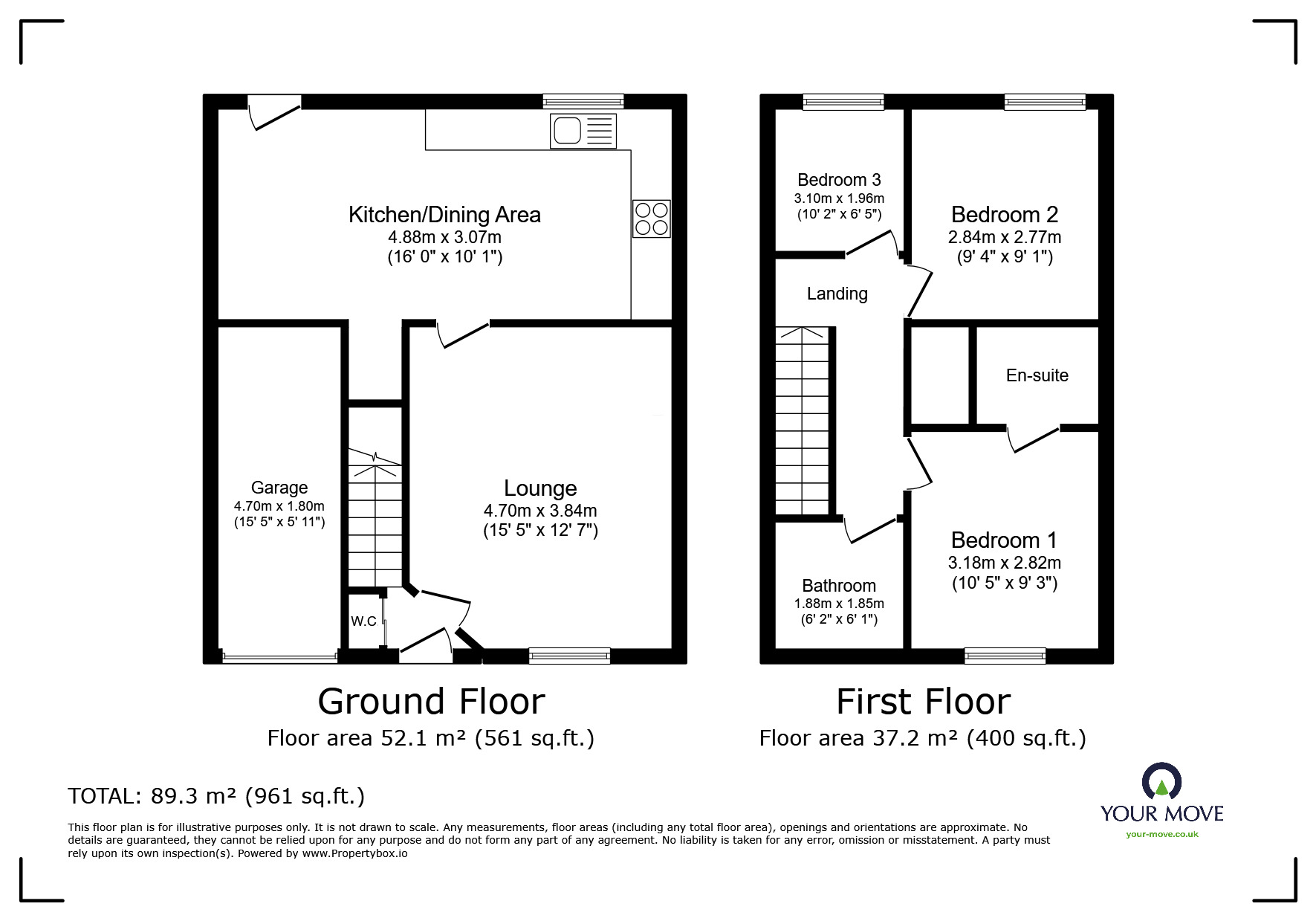 Floorplan of 3 bedroom Detached House to rent, Powell Avenue, Dartford, Kent, DA2