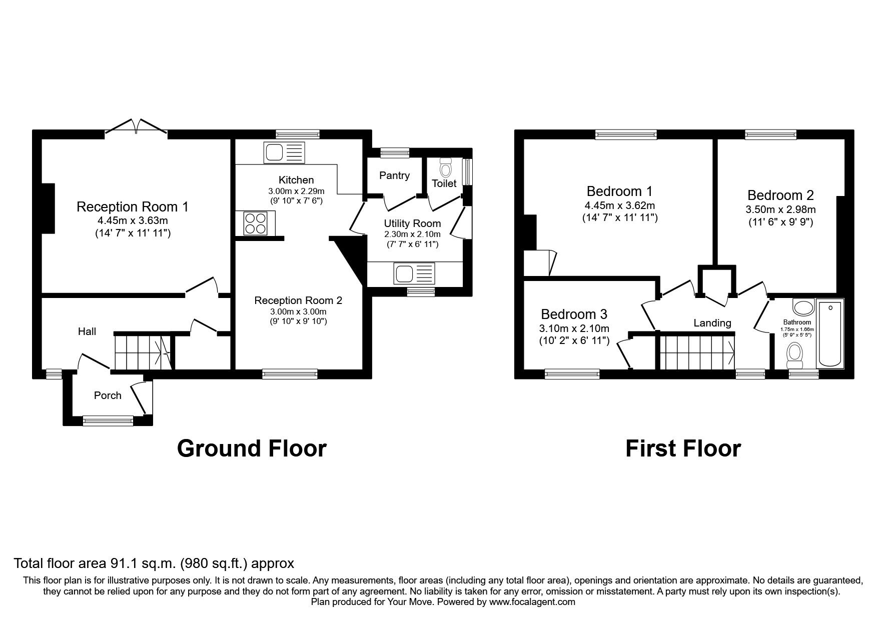 Floorplan of 3 bedroom Semi Detached House to rent, Gills Road, South Darenth, Kent, DA4