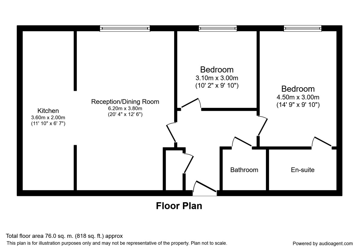 Floorplan of 2 bedroom  Flat to rent, Salisbury Road, Dartford, Kent, DA2