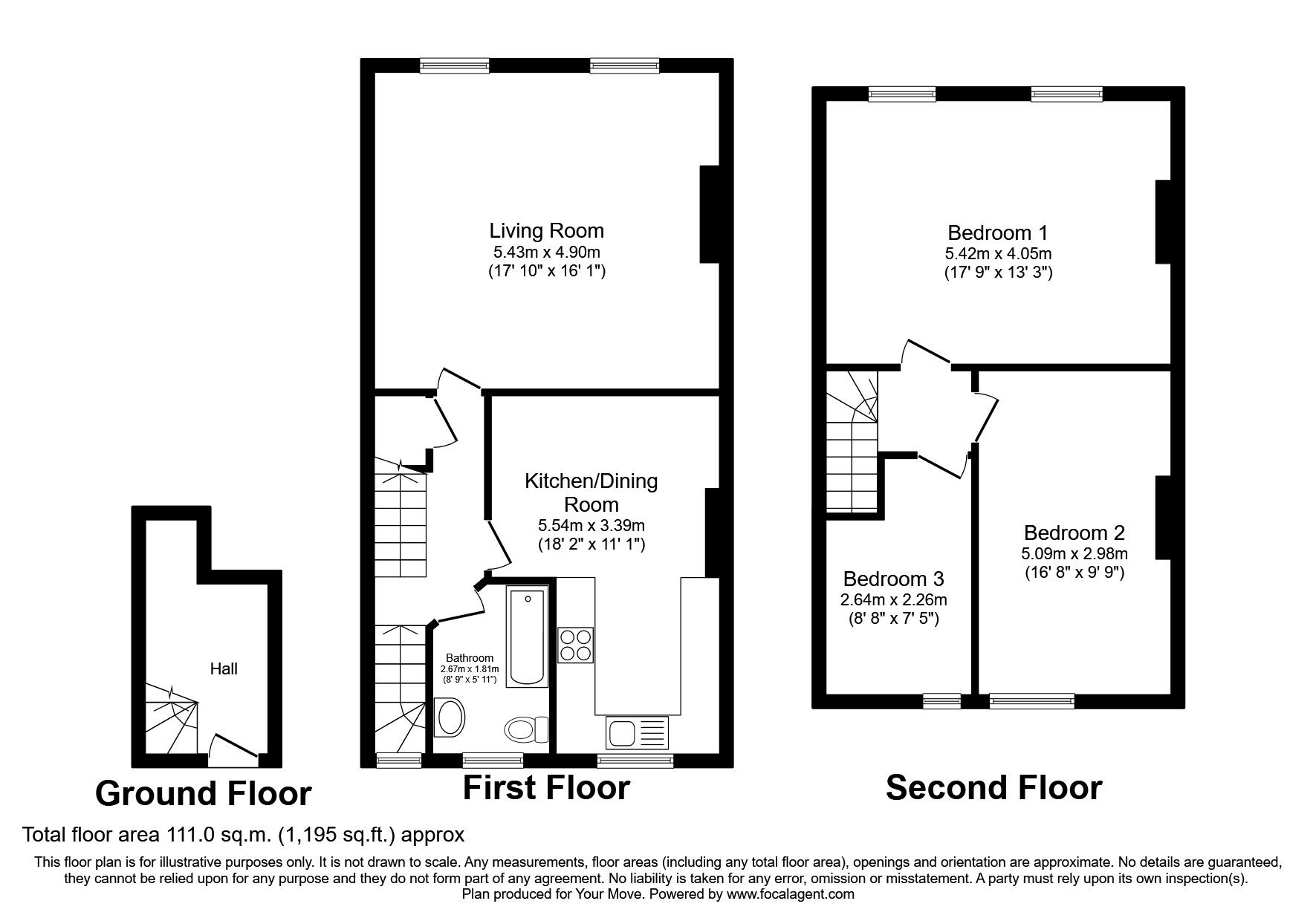 Floorplan of 3 bedroom  Flat to rent, East Hill, Dartford, Kent, DA1