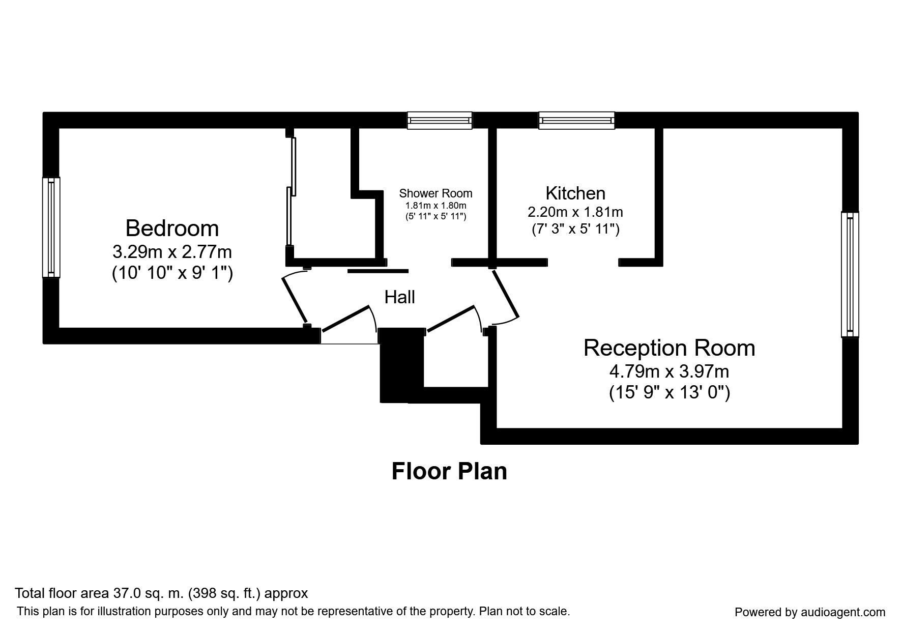 Floorplan of 1 bedroom  Flat to rent, Kenwyn Road, Dartford, Kent, DA1