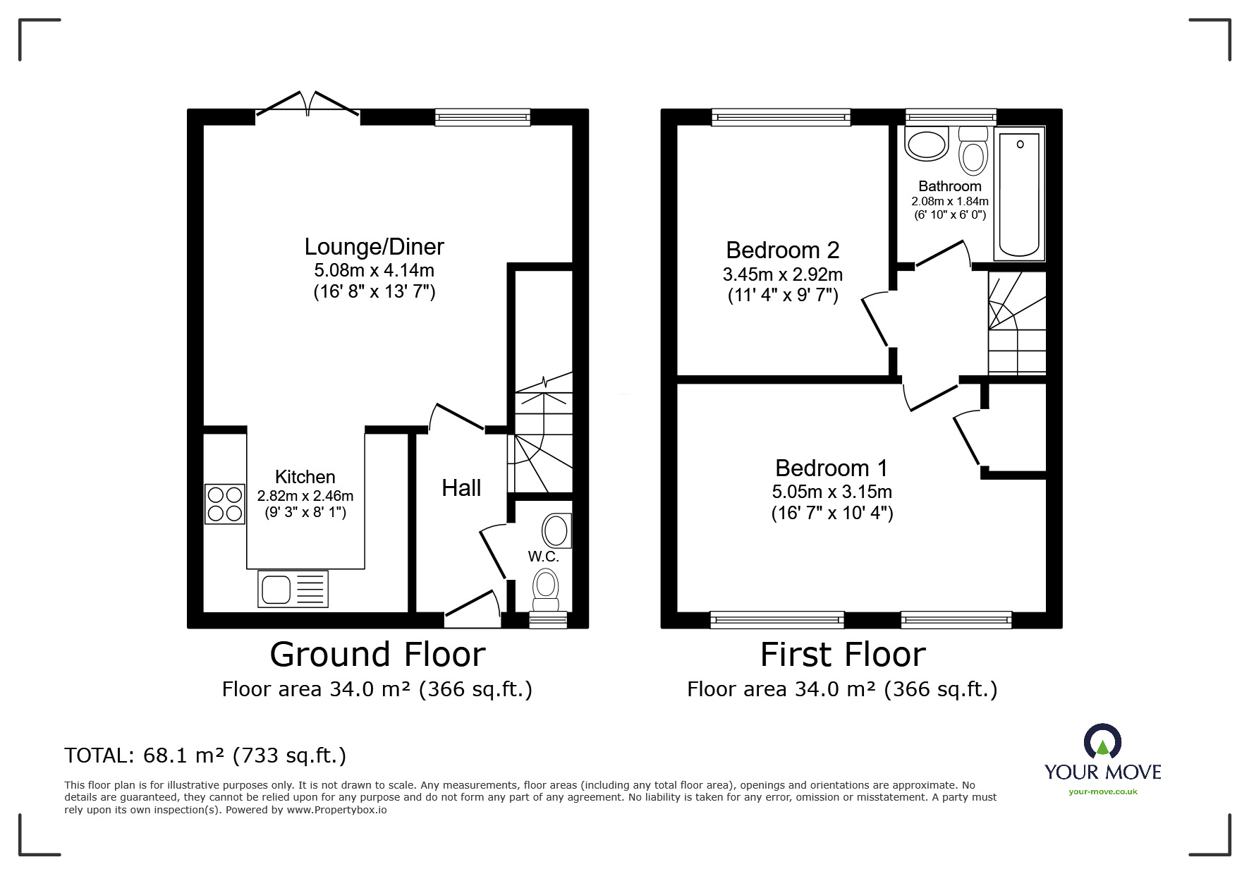 Floorplan of 2 bedroom Semi Detached House for sale, Shiers Avenue, Dartford, Kent, DA1