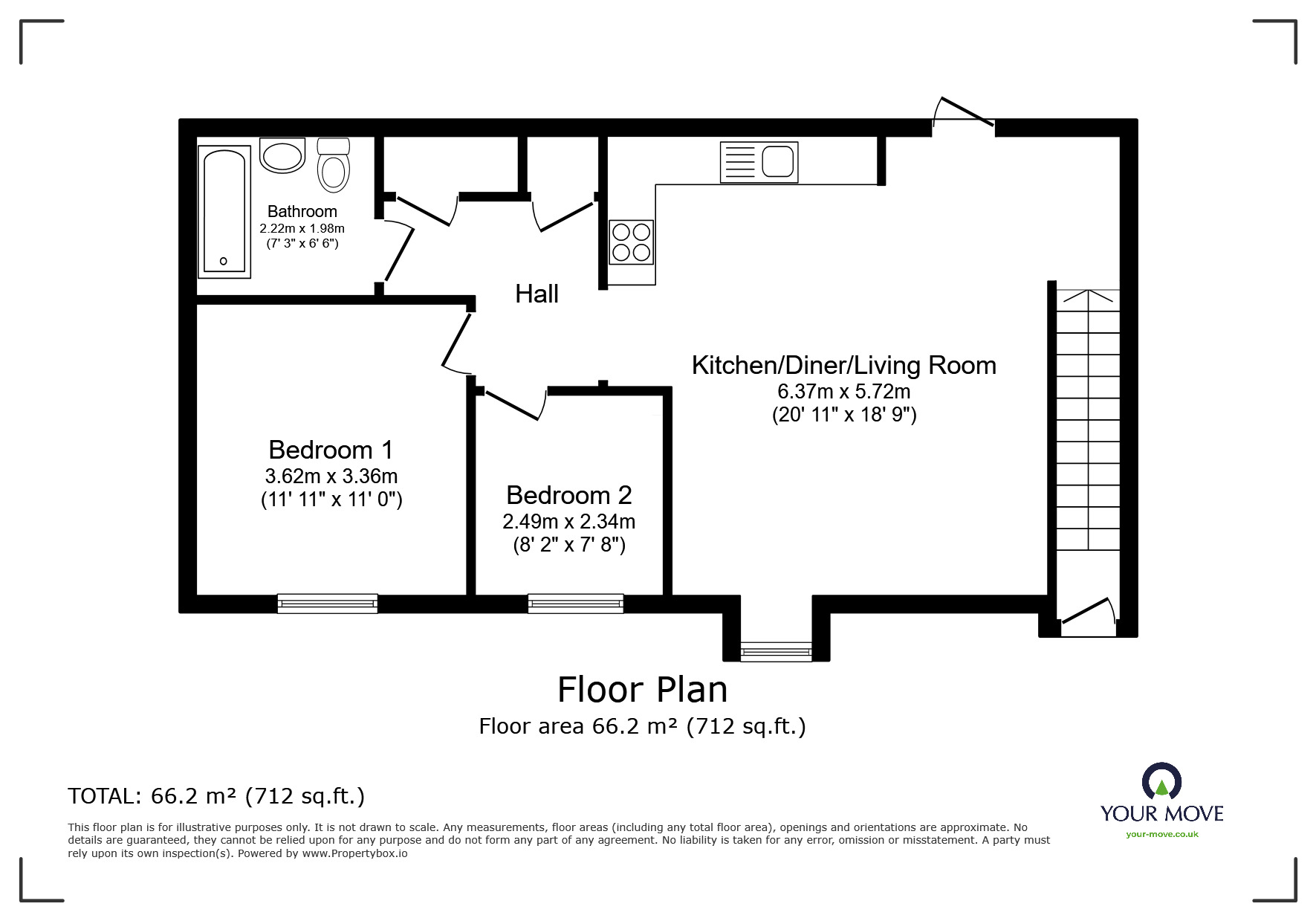 Floorplan of 2 bedroom End Terrace House for sale, Eleanor Close, Dartford, DA1