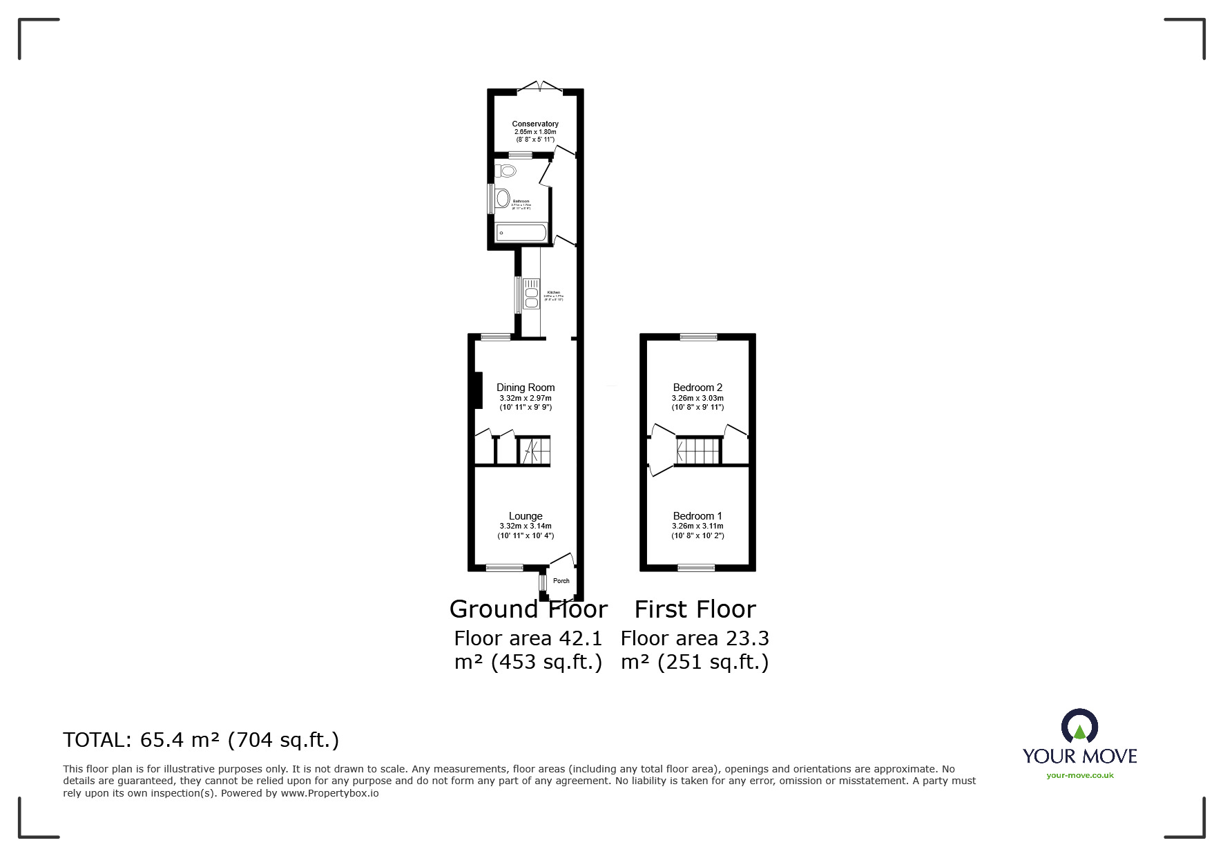 Floorplan of 2 bedroom Mid Terrace House for sale, St. Albans Road, Dartford, Kent, DA1