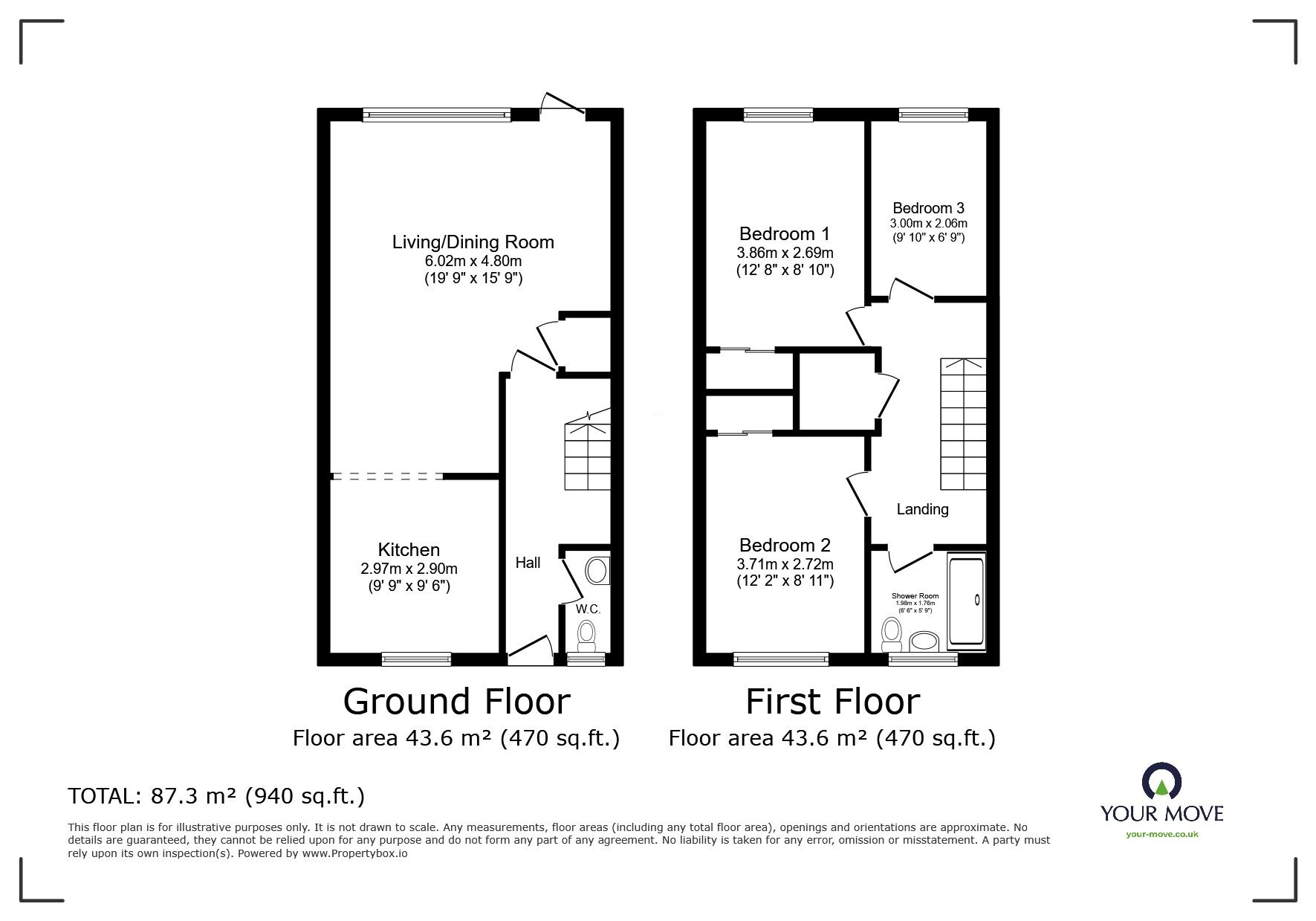 Floorplan of 3 bedroom Mid Terrace House for sale, Turnbull Close, Kent, DA9