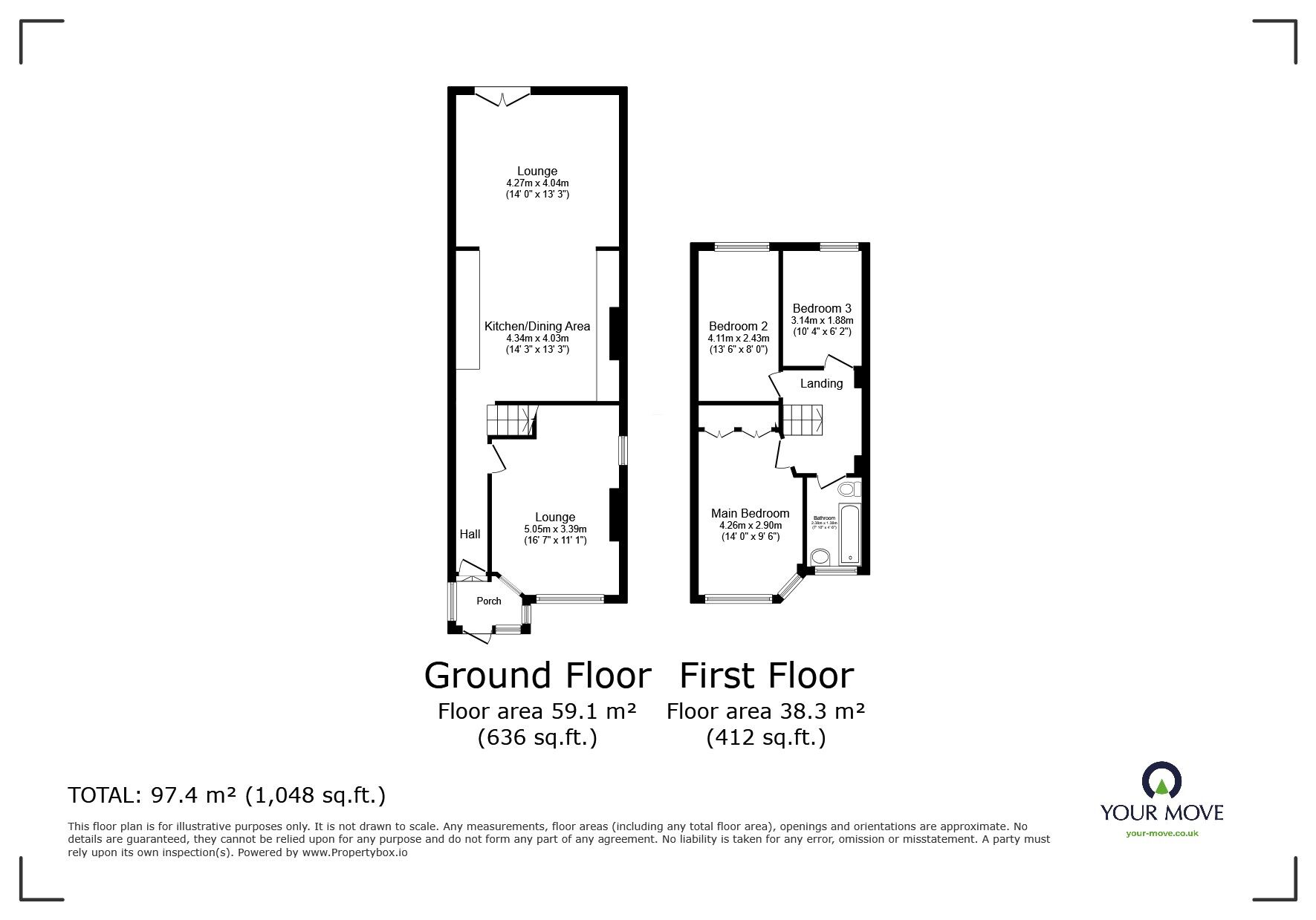 Floorplan of 3 bedroom Semi Detached House for sale, Hallford Way, Dartford, Kent, DA1