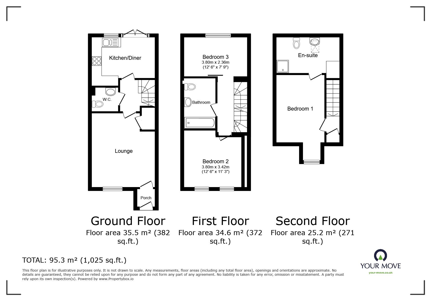 Floorplan of 3 bedroom Semi Detached House for sale, Ellingham View, Dartford, Kent, DA1