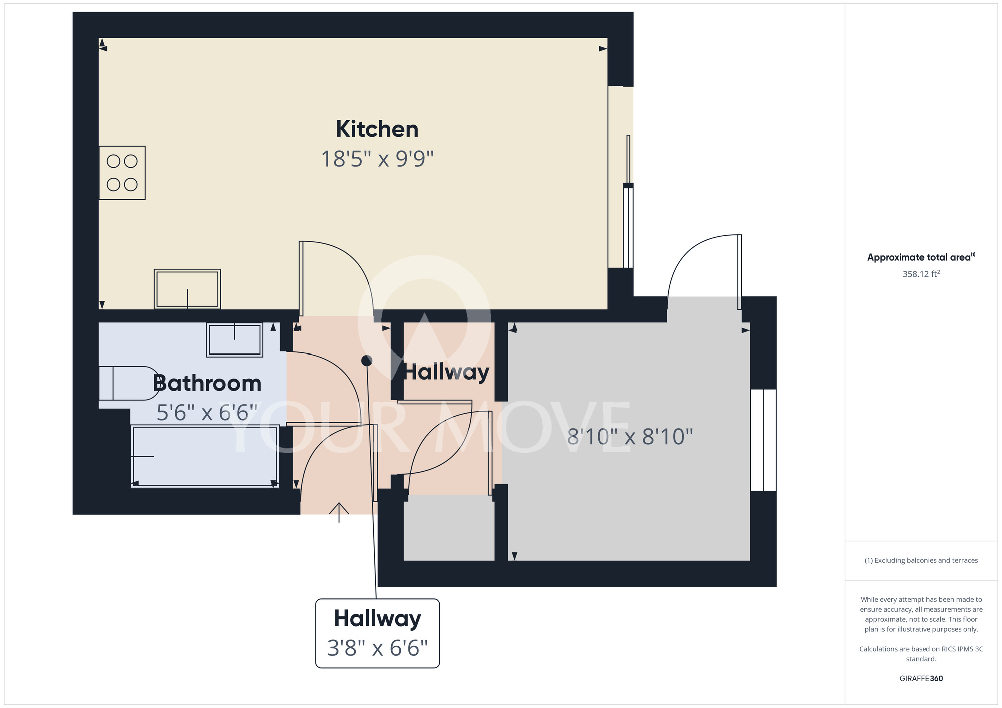 Floorplan of 1 bedroom  Flat to rent, Maddren Way, Middlesbrough, Cleveland, TS5