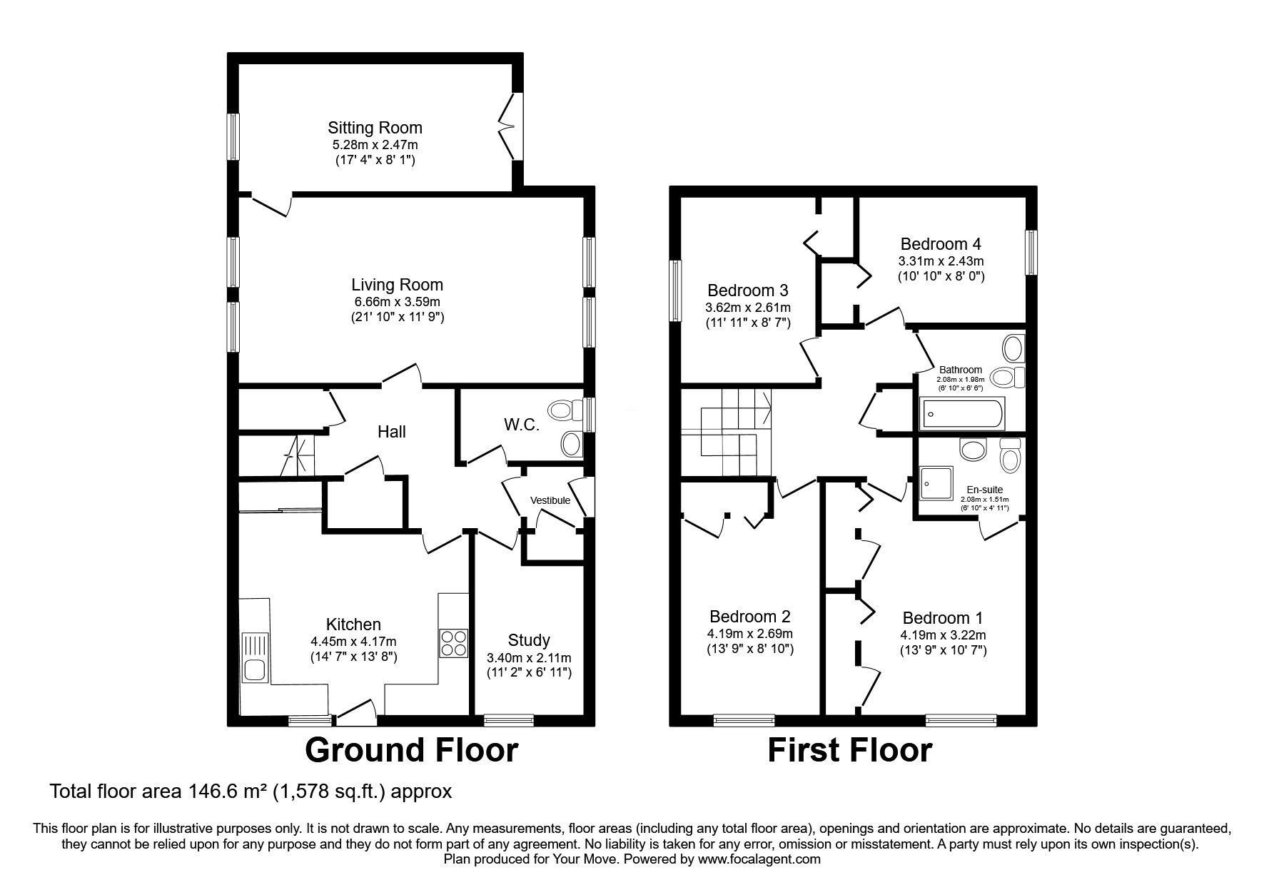 Floorplan of 4 bedroom Detached House for sale, Esk Bridge, Penicuik, Midlothian, EH26