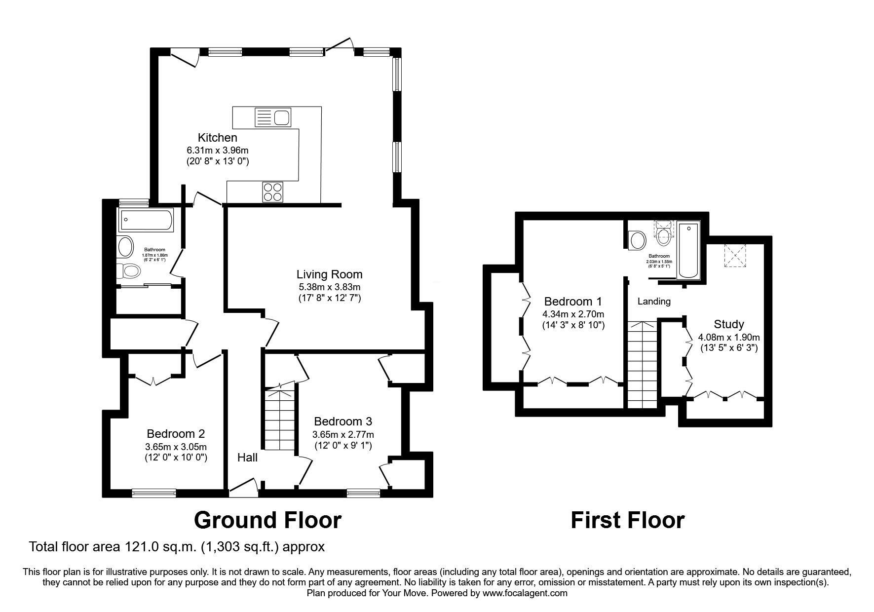 Floorplan of 3 bedroom Mid Terrace House for sale, Dean Park, Newtongrange, Midlothian, EH22