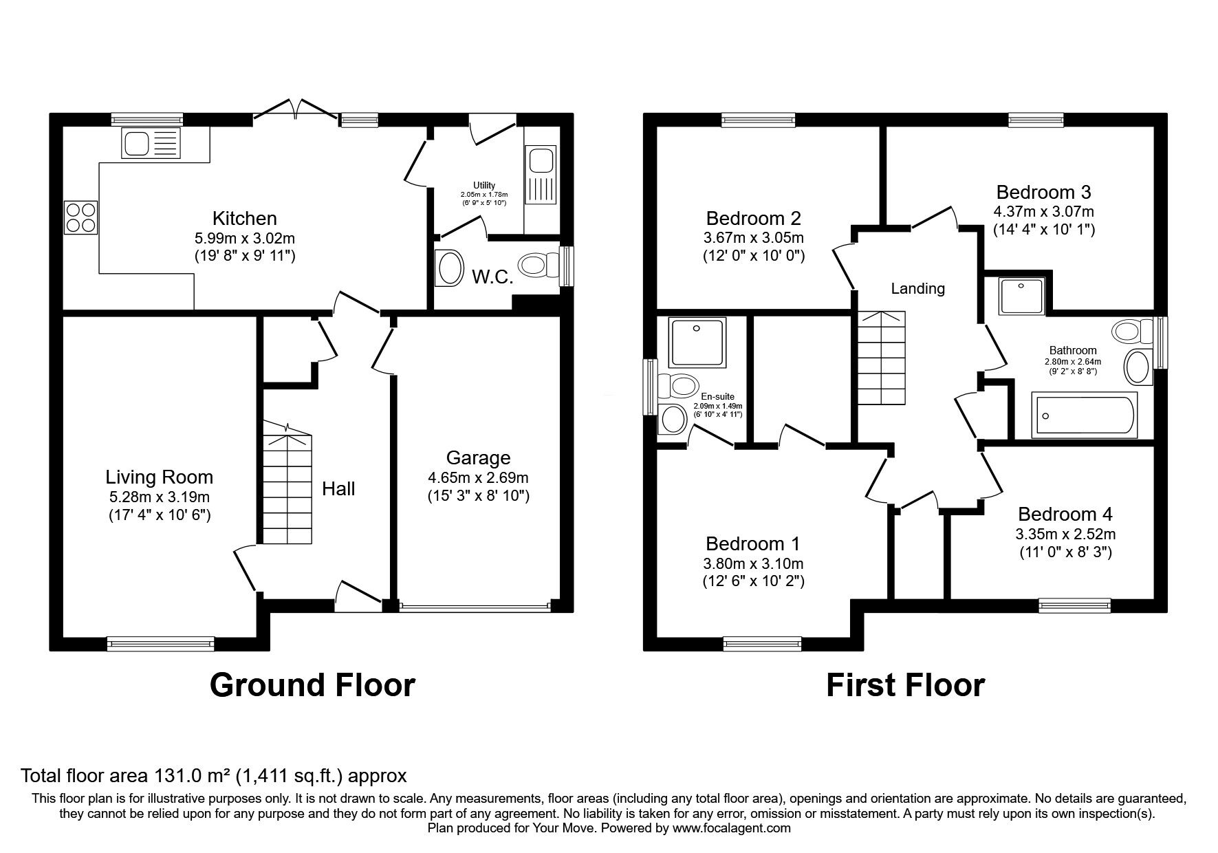 Floorplan of 4 bedroom Detached House for sale, Archway Avenue, Danderhall, Dalkeith, EH22