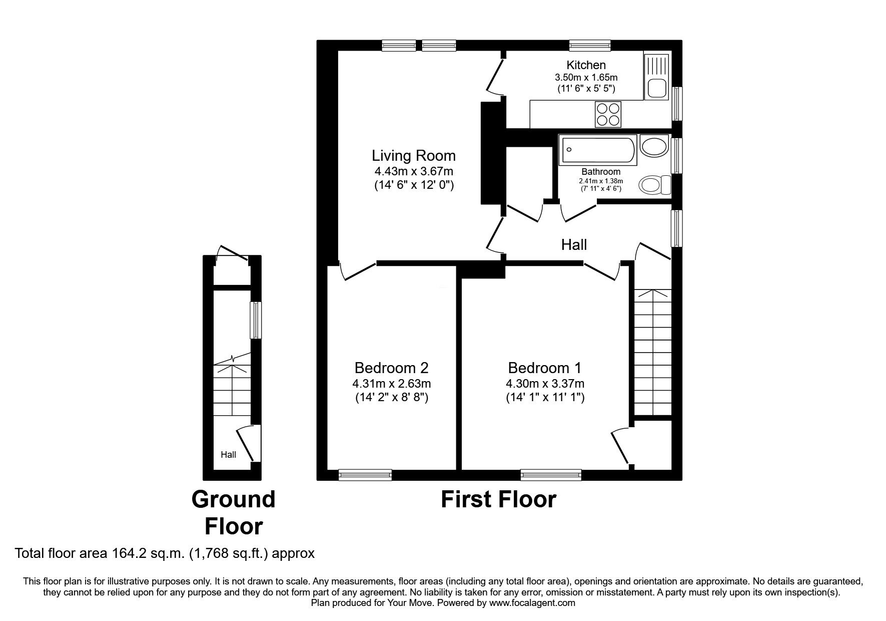 Floorplan of 2 bedroom  Flat for sale, Rope Walk, Prestonpans, East Lothian, EH32