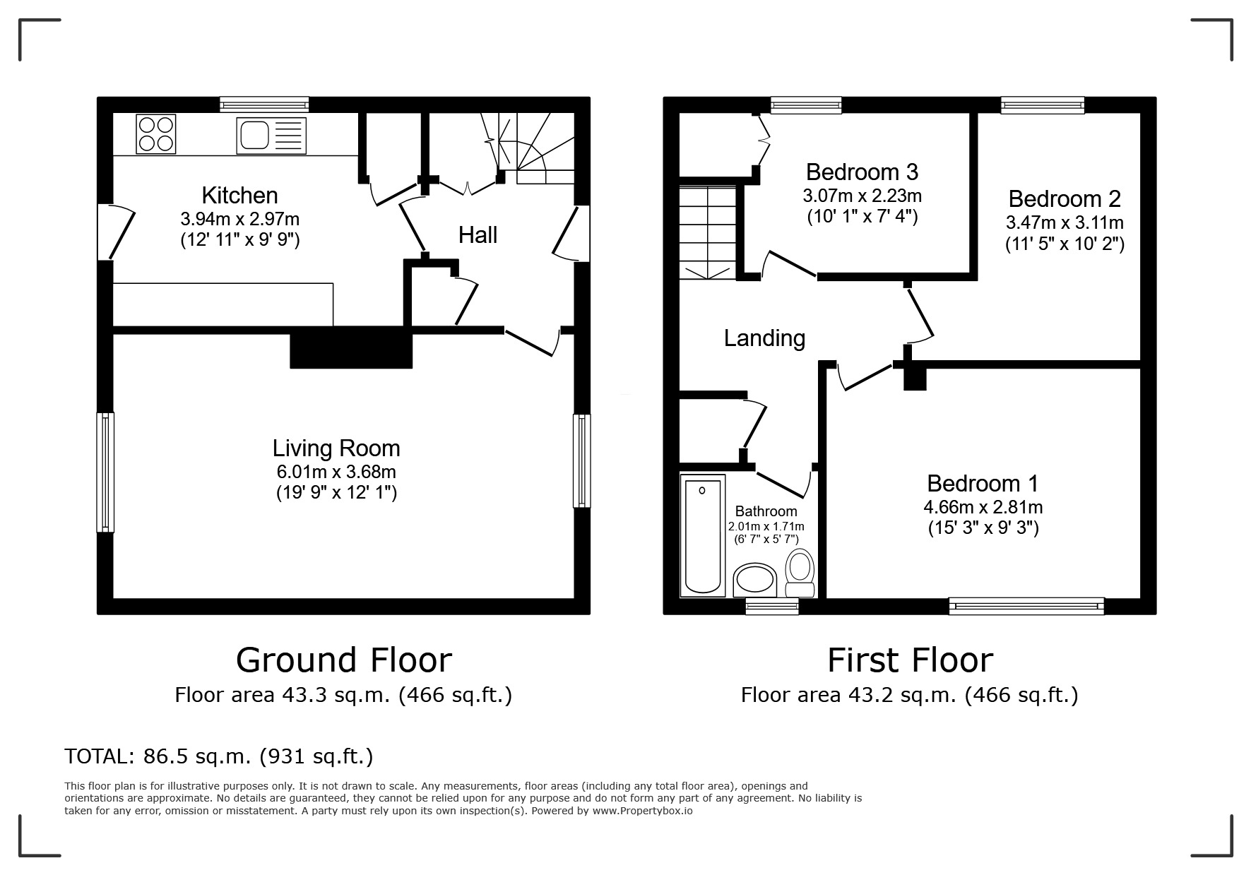 Floorplan of 3 bedroom Semi Detached House for sale, Beechgrove Road, Mayfield, Midlothian, EH22