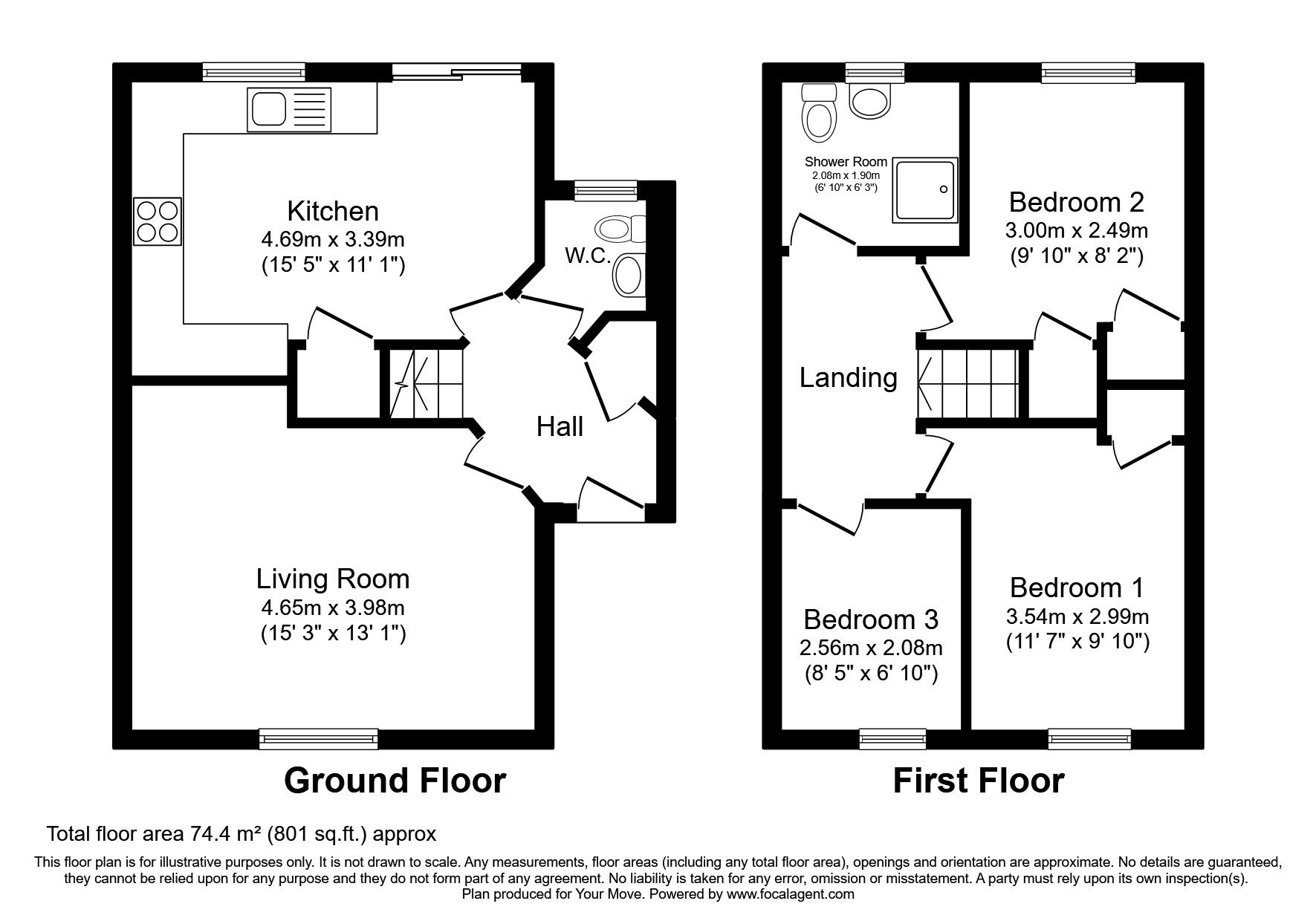 Floorplan of 3 bedroom End Terrace House for sale, Rowanhill Way, Port Seton, East Lothian, EH32