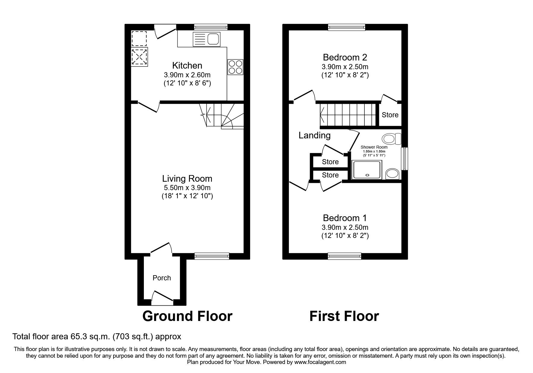 Floorplan of 2 bedroom Semi Detached House to rent, Strathbeg Drive, Dalgety Bay, Fife, KY11