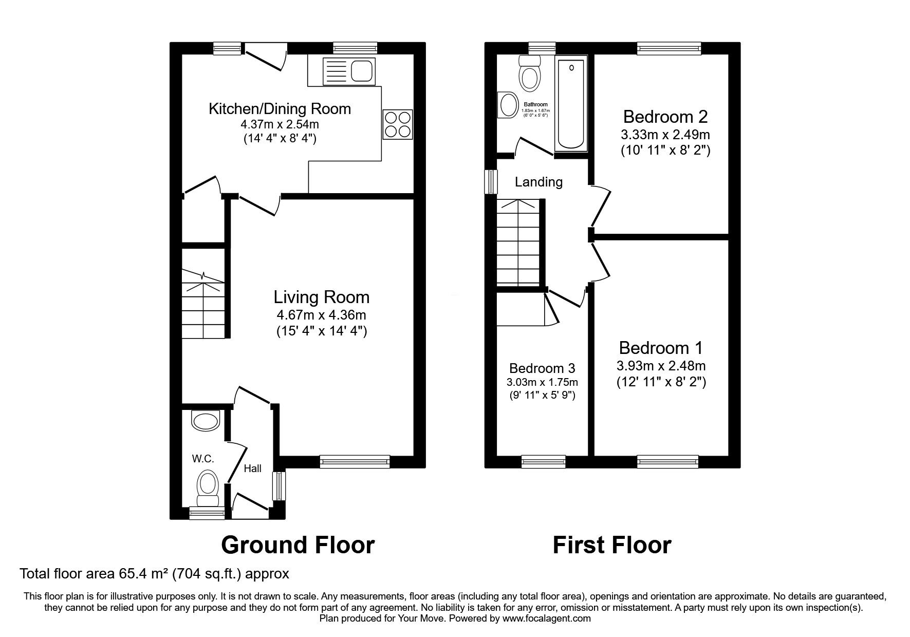 Floorplan of 3 bedroom Semi Detached House for sale, Letham Way, Dalgety Bay, Fife, KY11