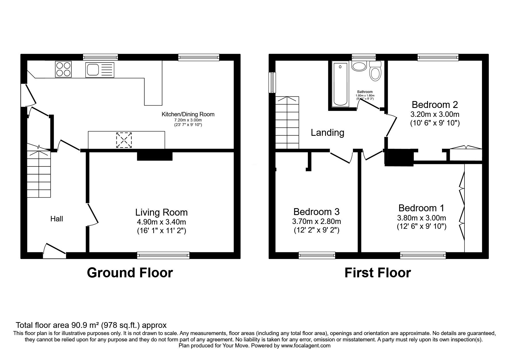 Floorplan of 3 bedroom Semi Detached House for sale, Hillfield Road, Inverkeithing, Fife, KY11