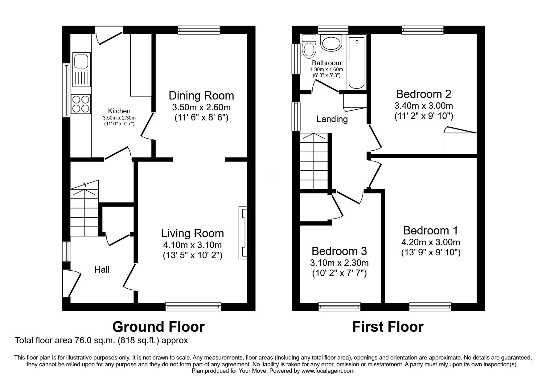 Floorplan of 3 bedroom Detached House for sale, Oak Grove, Dunfermline, Fife, KY11