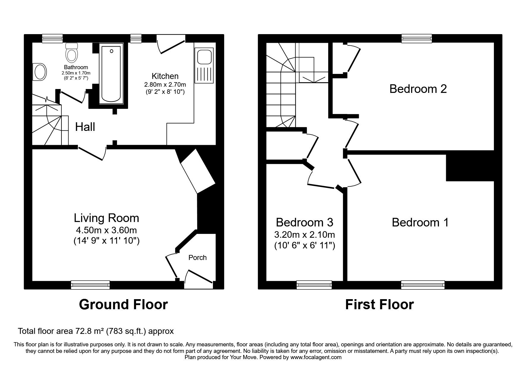 Floorplan of 3 bedroom Mid Terrace House for sale, Pinkerton Place, Rosyth, Fife, KY11