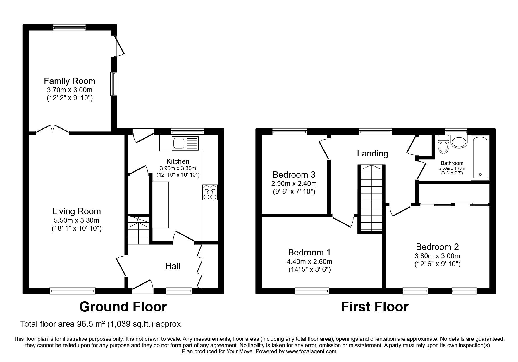 Floorplan of 3 bedroom Mid Terrace House for sale, Primrose Avenue, Rosyth, Fife, KY11