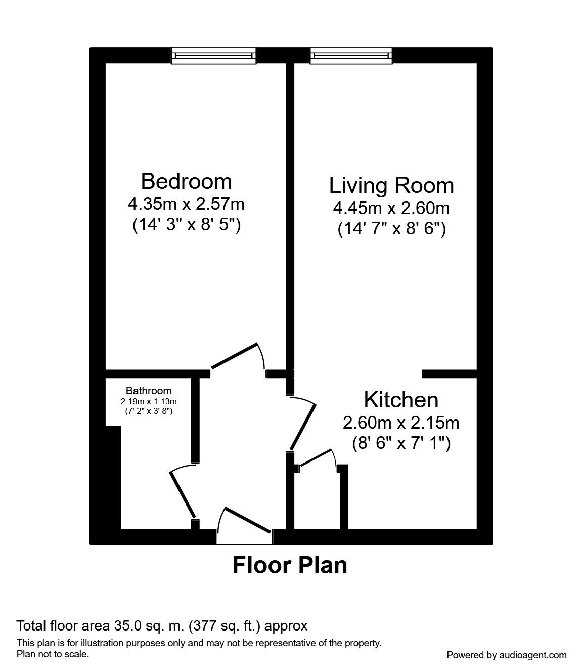 Floorplan of 1 bedroom  Flat for sale, Newport House, Thornaby Place, Durham, TS17