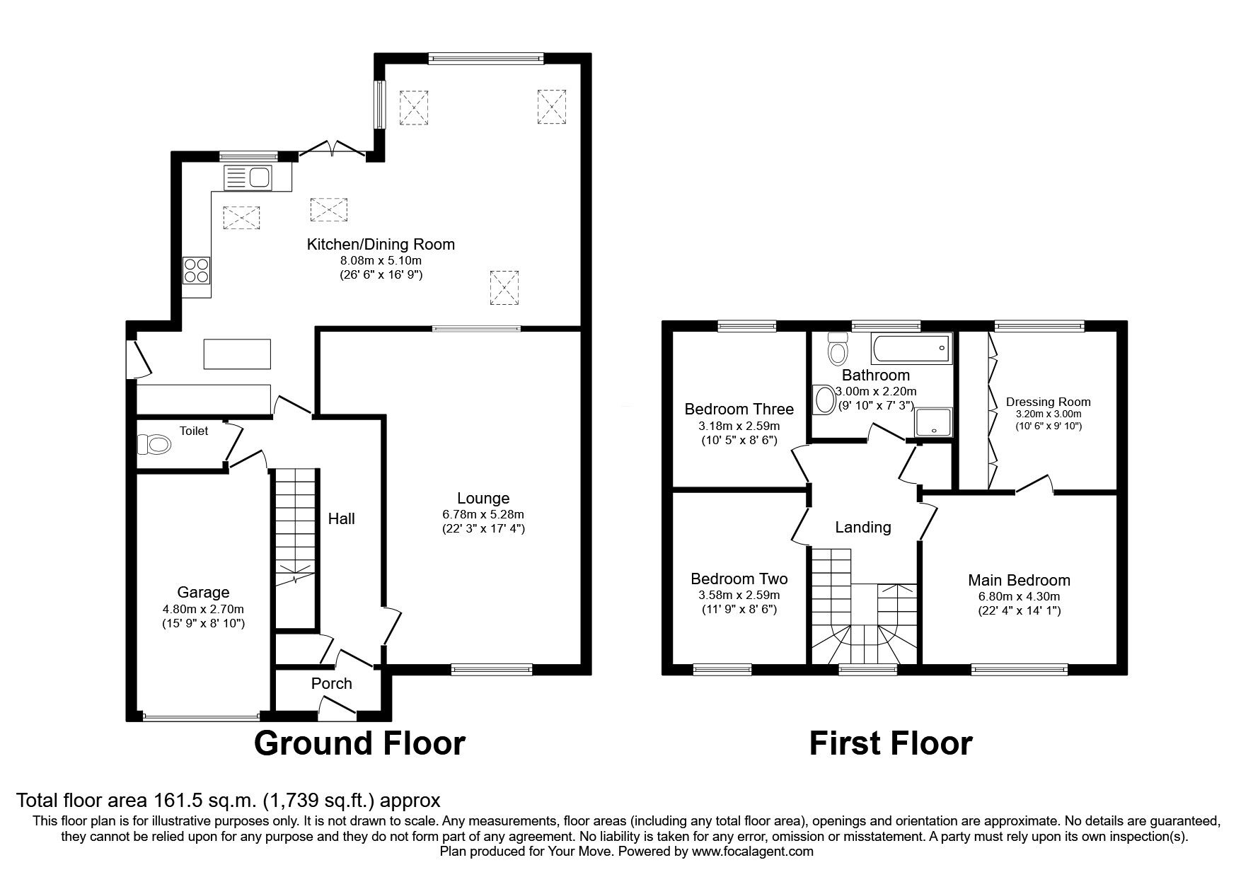 Floorplan of 3 bedroom Detached House for sale, Dale Road, Sadberge, Darlington, DL2