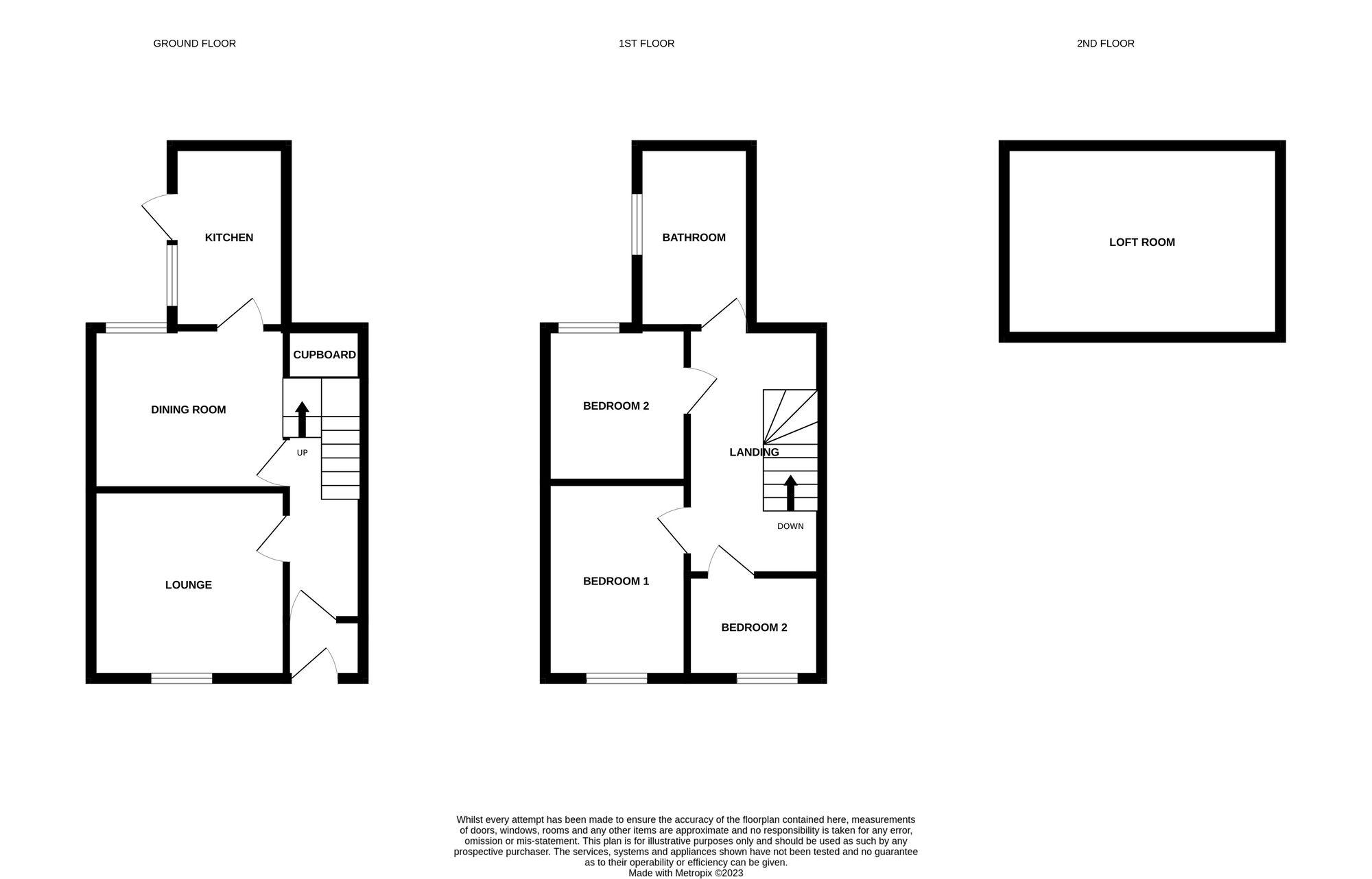 Floorplan of 3 bedroom Mid Terrace House for sale, George Street, Darlington, Durham, DL1