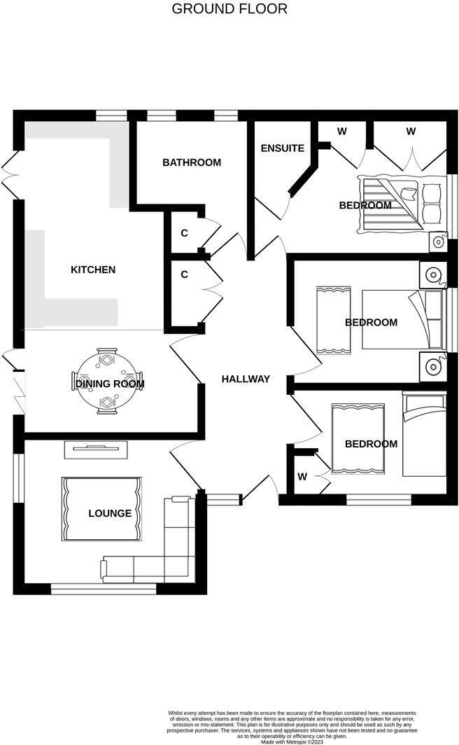 Floorplan of 3 bedroom Detached Bungalow for sale, Stockton Road, Darlington, Durham, DL1