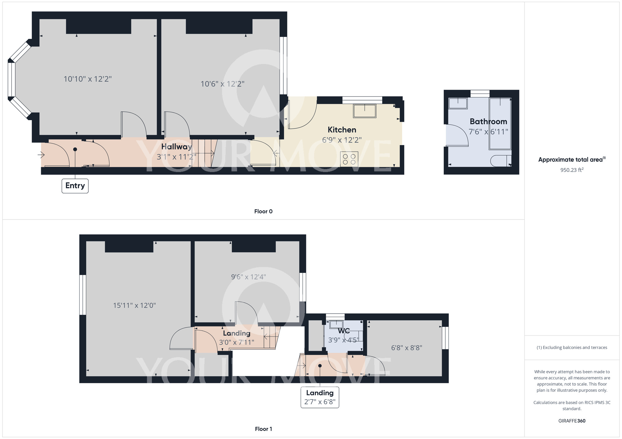 Floorplan of 3 bedroom Mid Terrace House for sale, Elmfield Terrace, Darlington, Durham, DL3