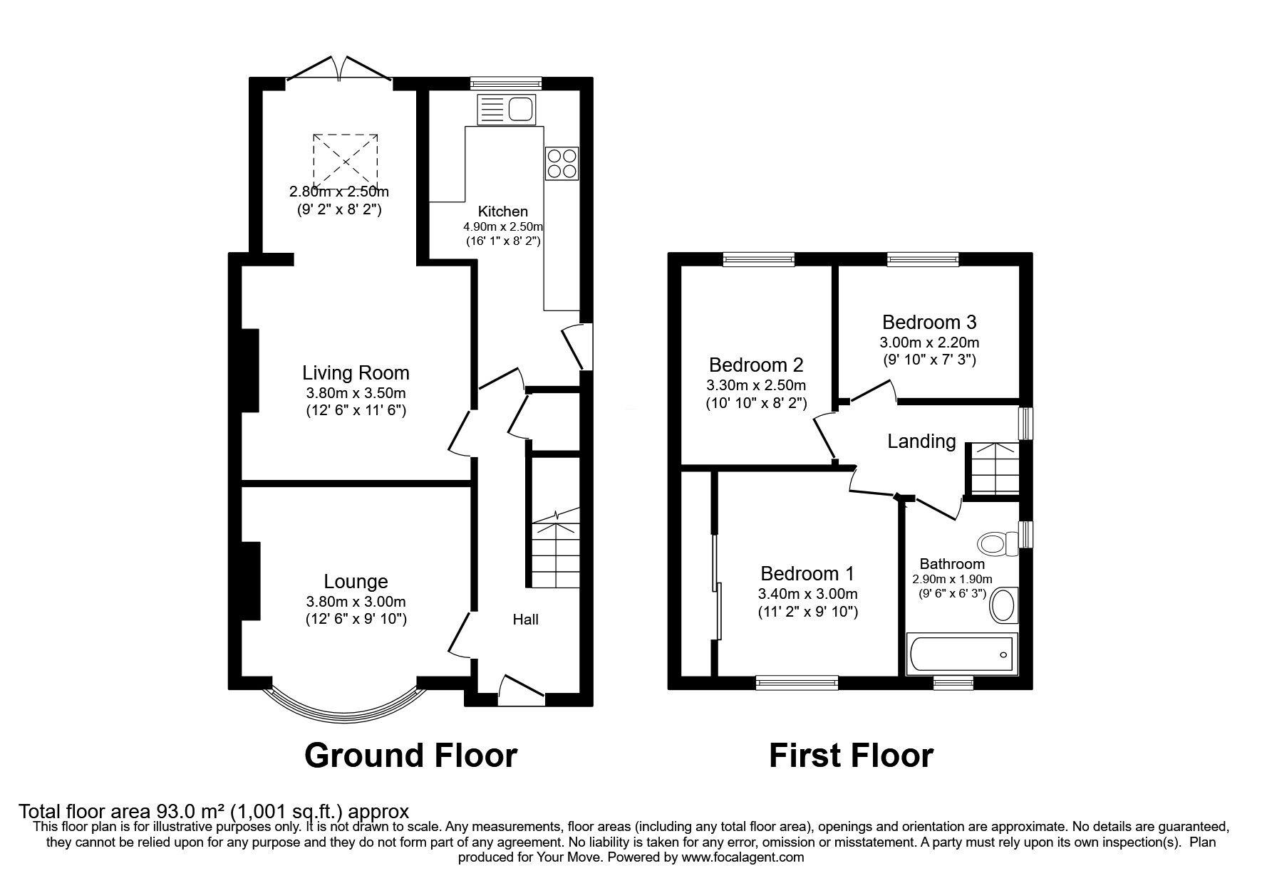 Floorplan of 3 bedroom Semi Detached House for sale, Meadowfield Road, Darlington, DL3