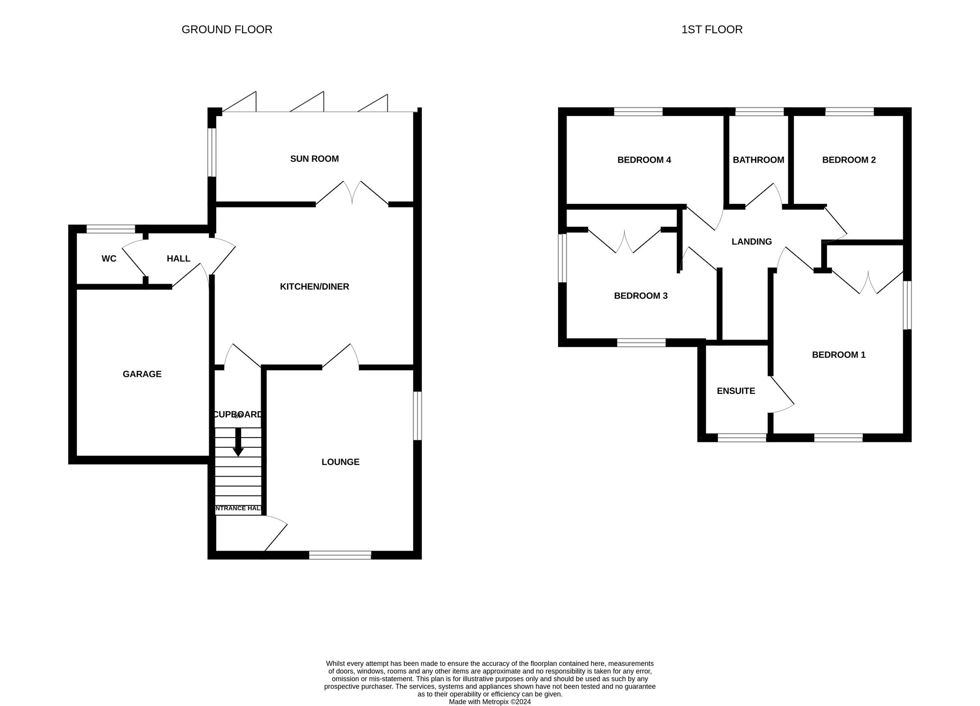 Floorplan of 4 bedroom Detached House for sale, Railway View, Darlington, Durham, DL1