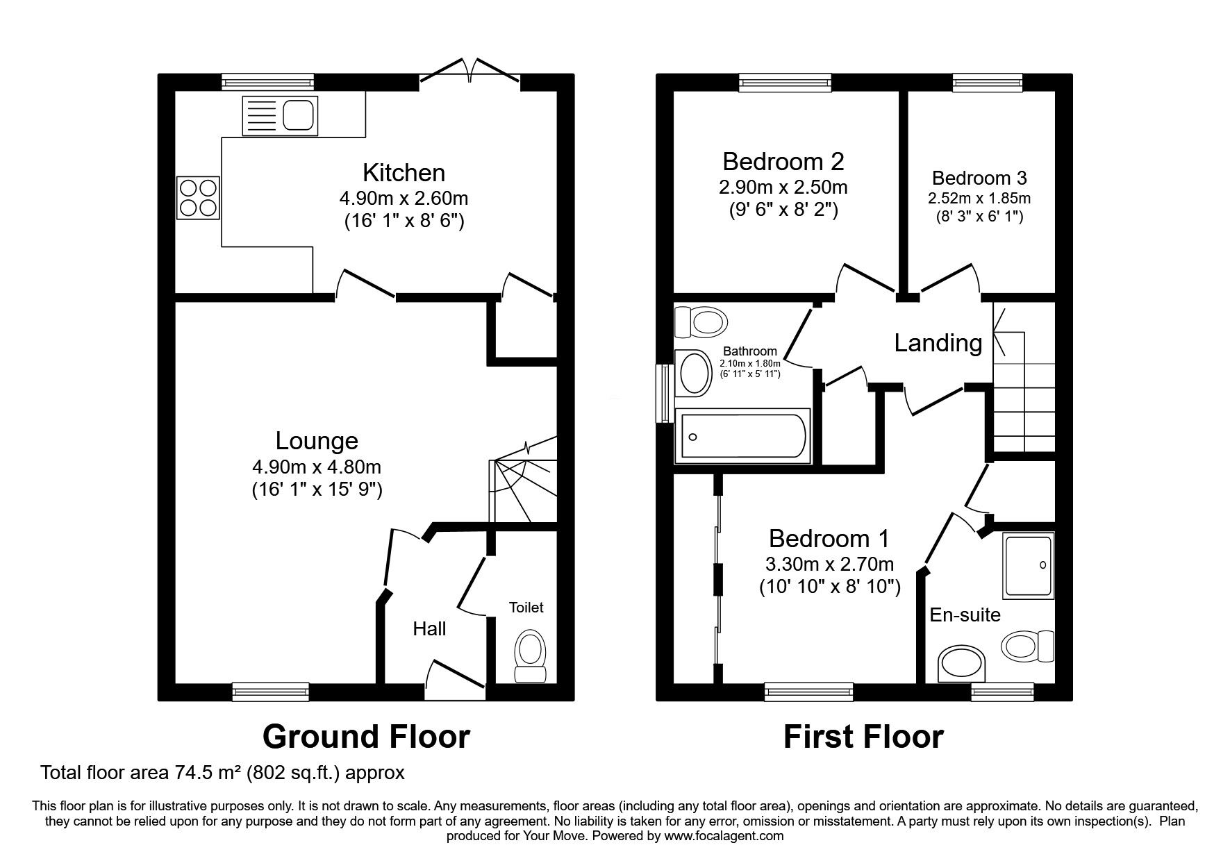 Floorplan of 3 bedroom Semi Detached House for sale, Gooseberry Grove, Darlington, Durham, DL1