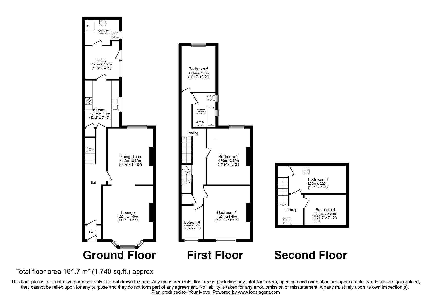 Floorplan of 6 bedroom Mid Terrace House for sale, Leafield Road, Darlington, DL1