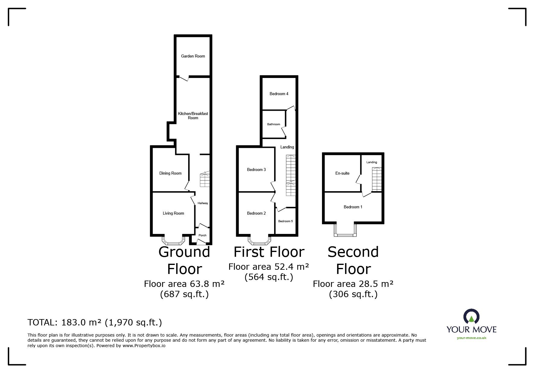 Floorplan of 5 bedroom Mid Terrace House to rent, Beechwood Avenue, Darlington, Durham, DL3