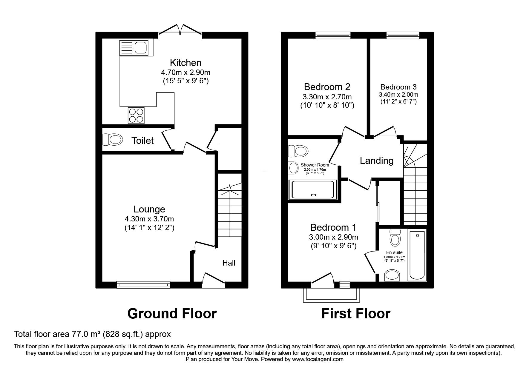 Floorplan of 3 bedroom Detached House for sale, Paton Way, Darlington, Durham, DL1