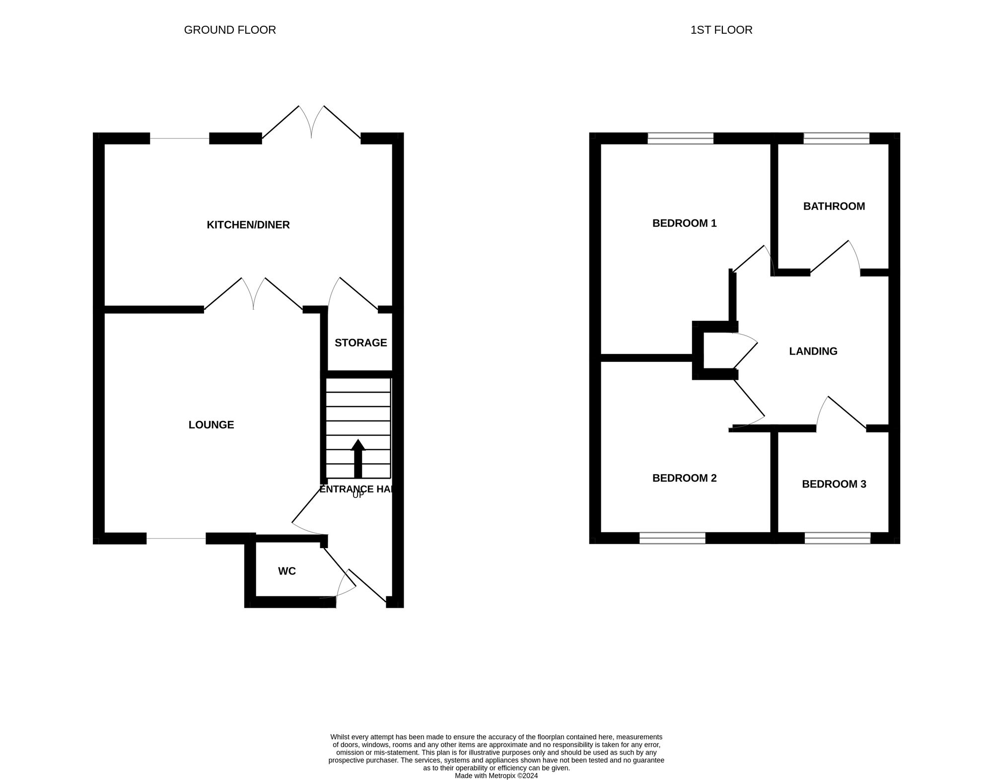 Floorplan of 3 bedroom Mid Terrace House for sale, Hunt Mews, Darlington, Durham, DL2