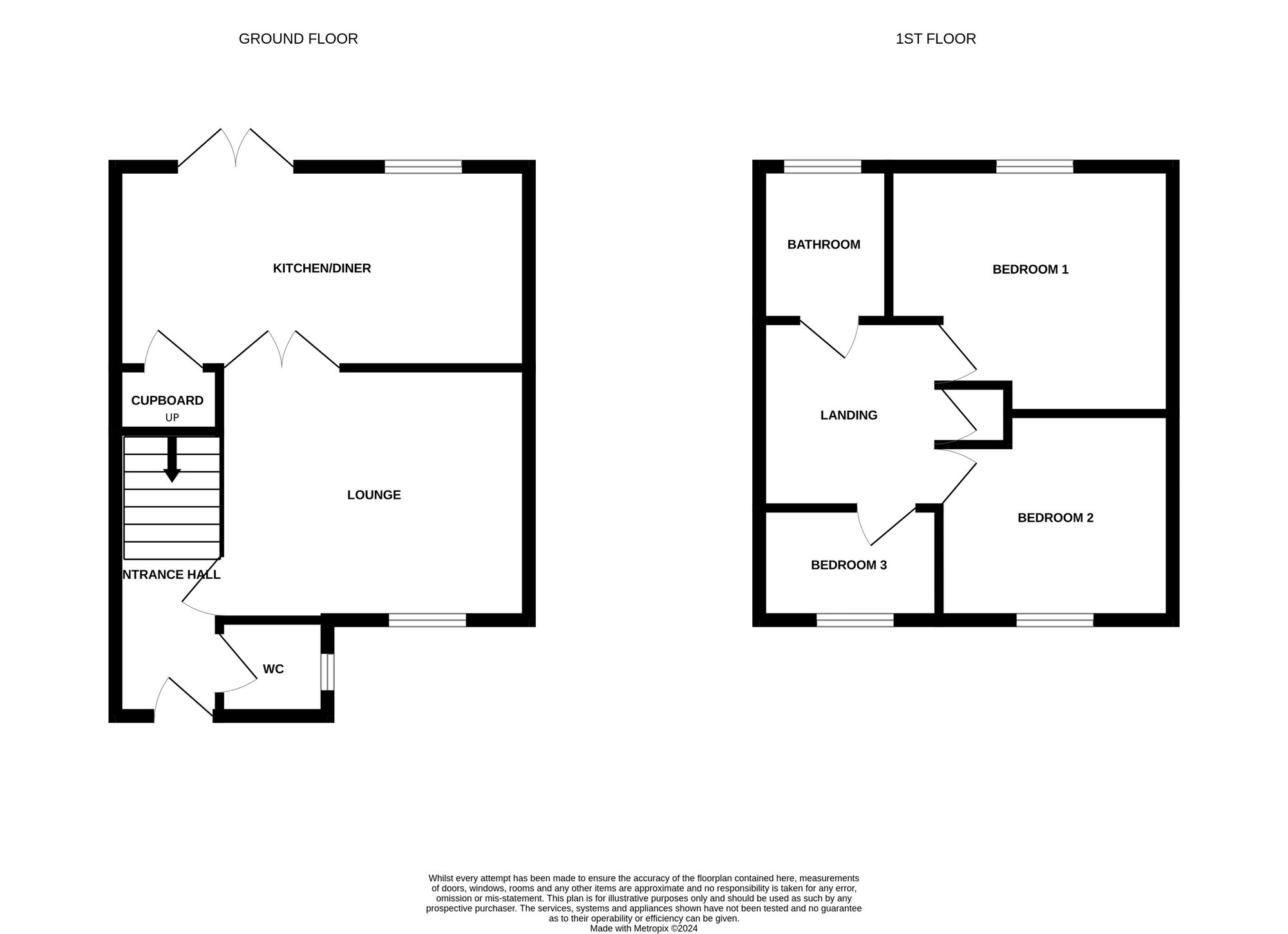 Floorplan of 3 bedroom Mid Terrace House for sale, Edward Pease Way, Darlington, Durham, DL2