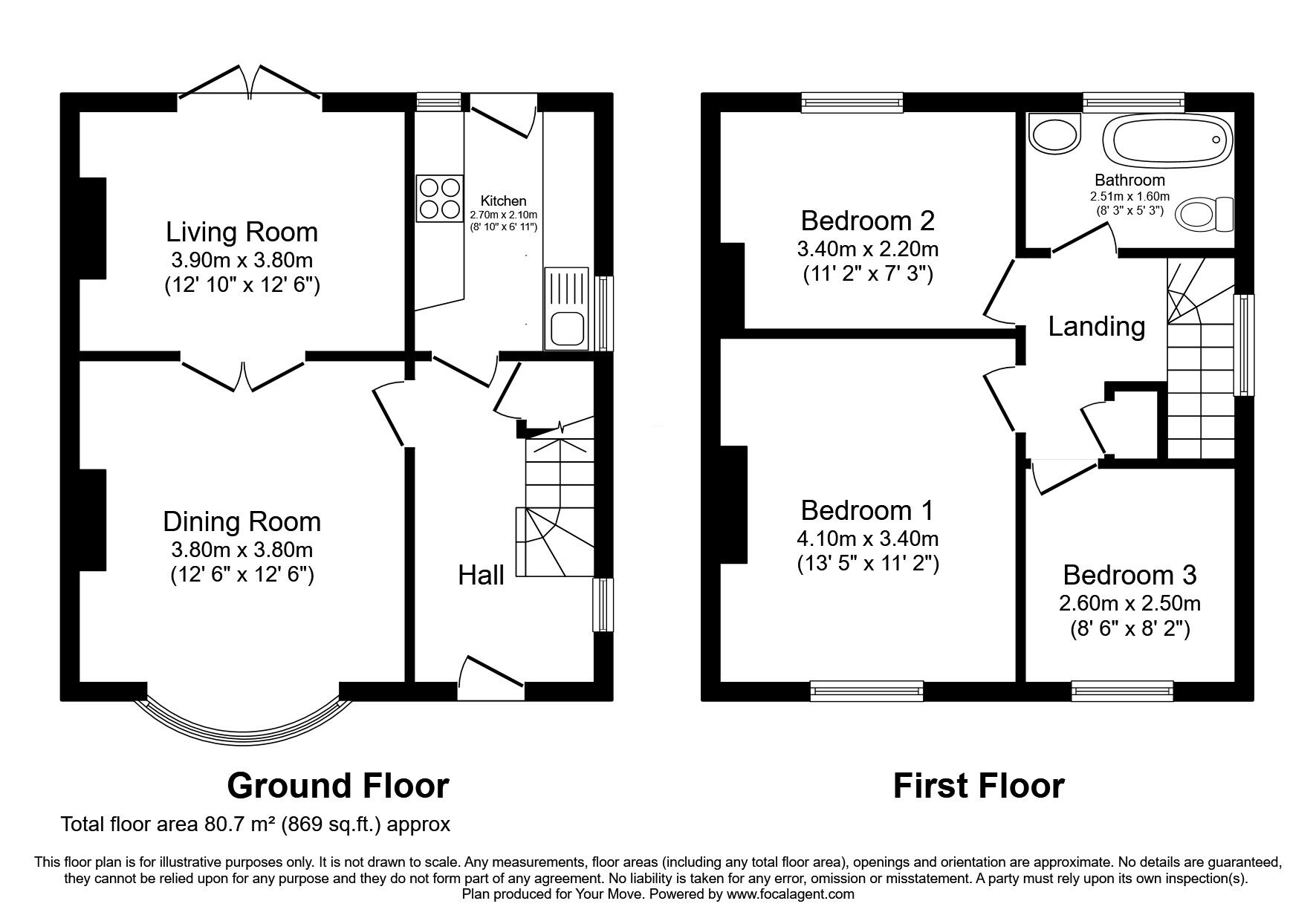 Floorplan of 3 bedroom Semi Detached House for sale, Spring Court, Darlington, DL3