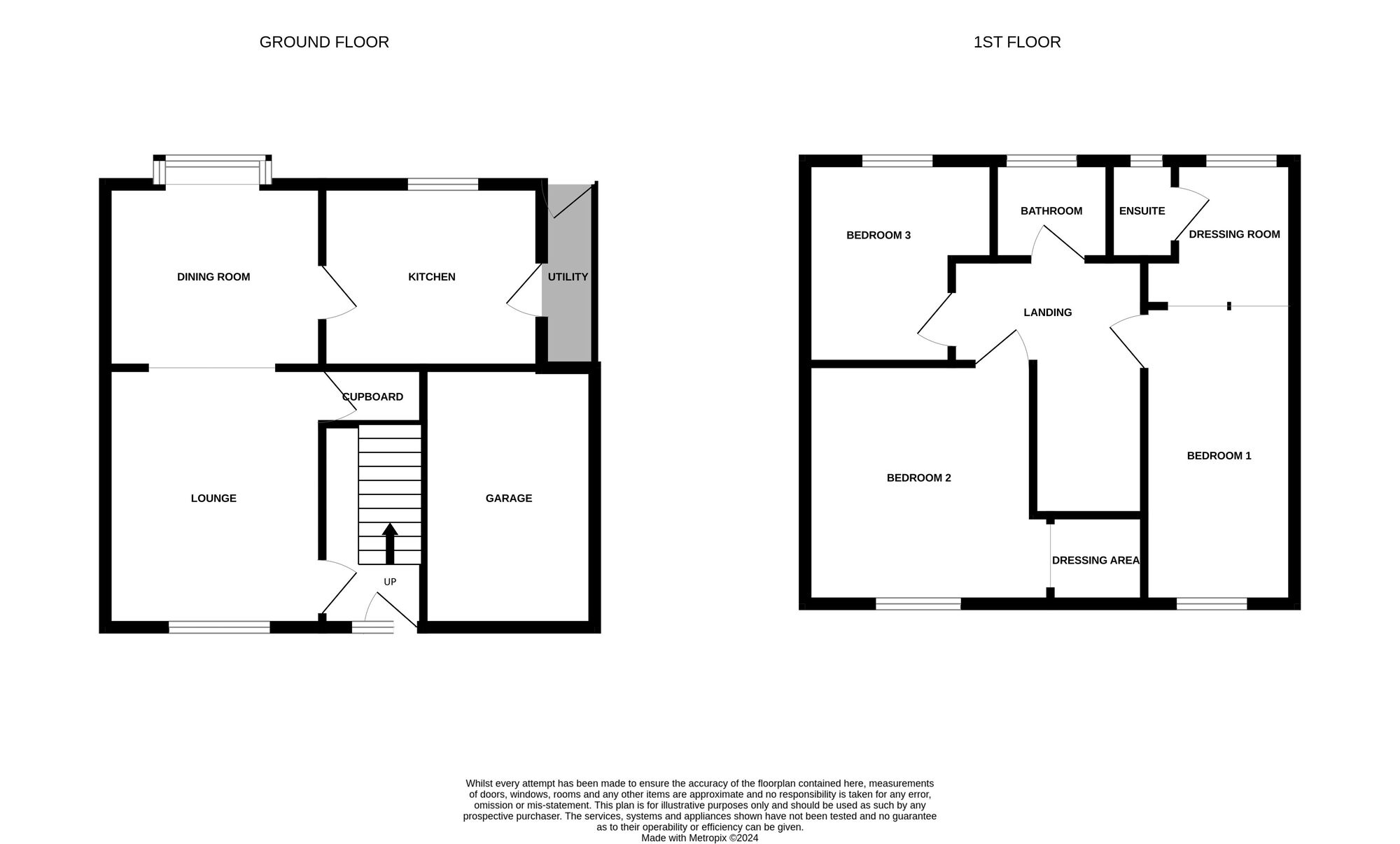 Floorplan of 3 bedroom Detached House for sale, Holly Close, Darlington, DL1