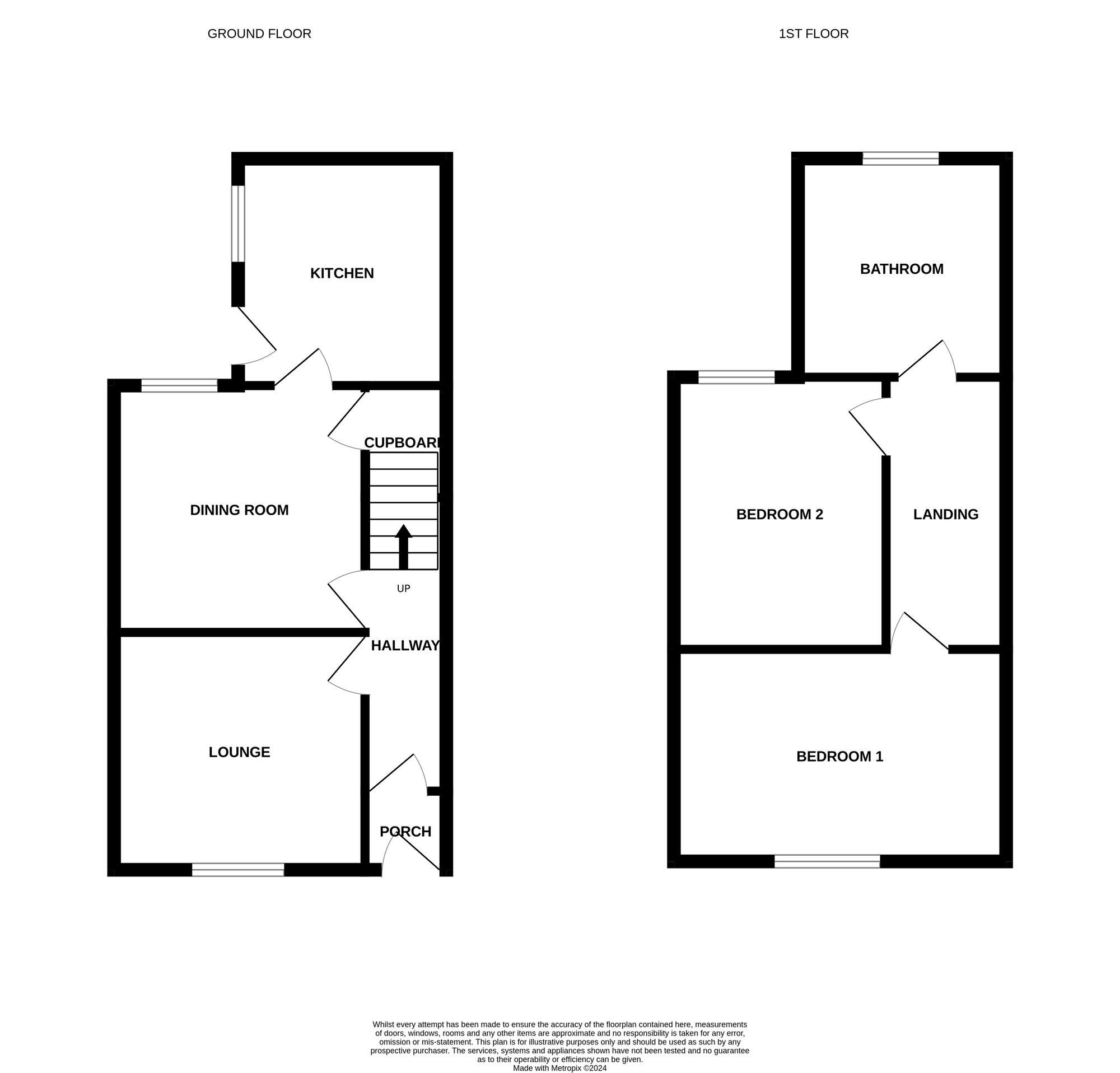 Floorplan of 2 bedroom Mid Terrace House for sale, Lindsay Street, Bishop Auckland, Durham, DL14